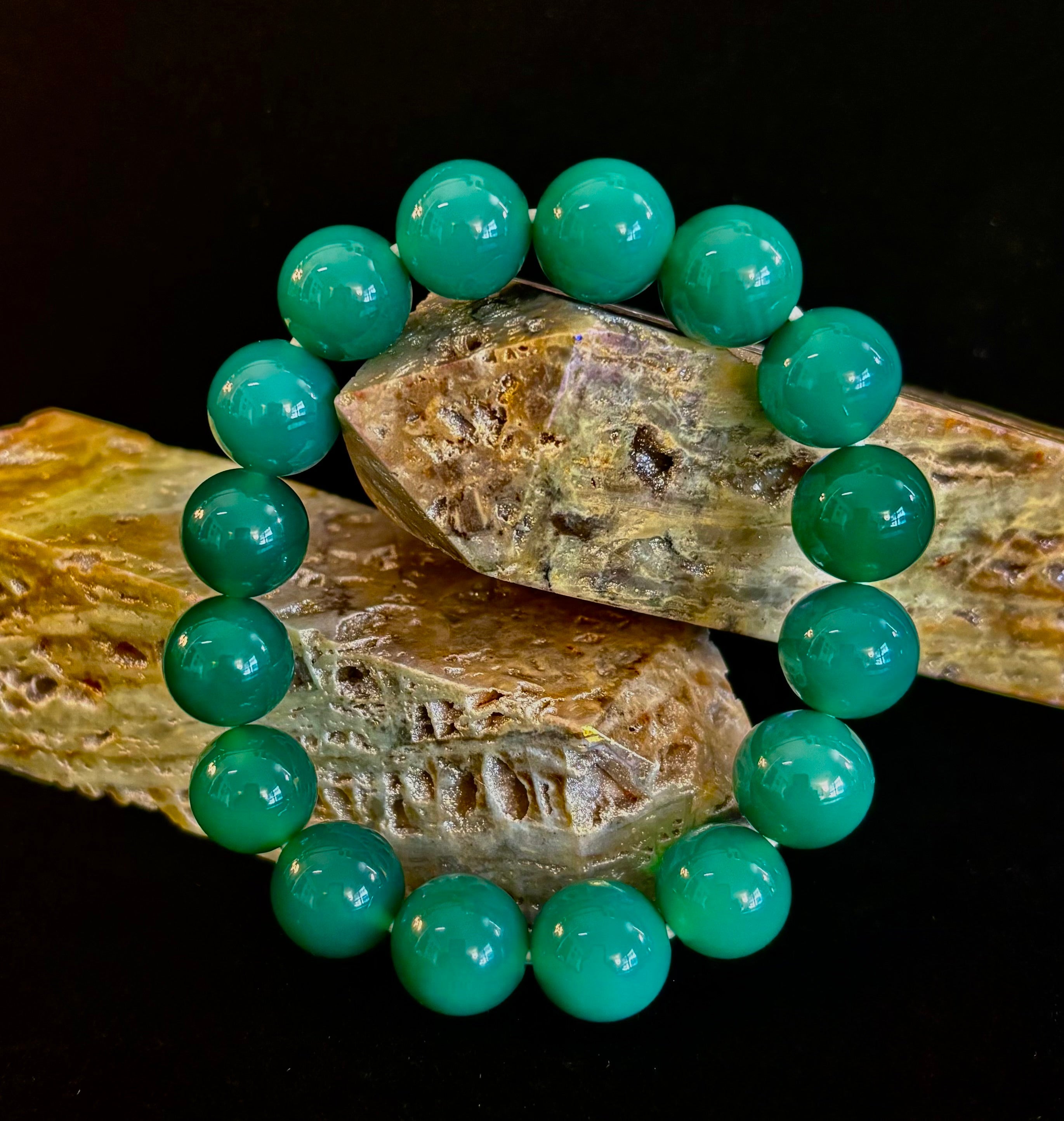 Growing Forward -Natural Chrysoprase 12mm Bracelet