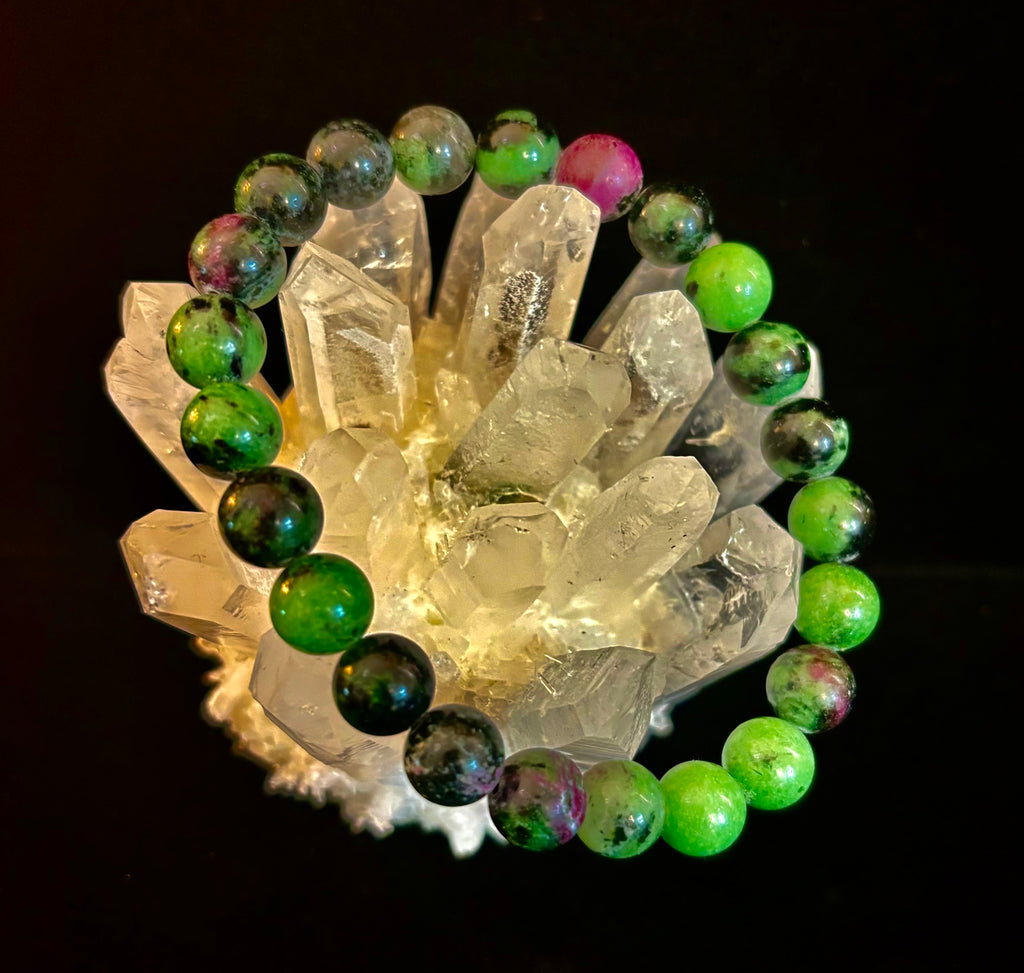 Live Fully Bracelet - Natural Ruby Zoisite | 8mm Bracelet