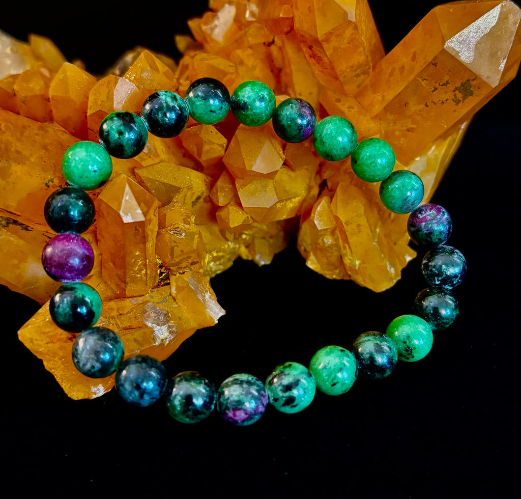 Live Fully Bracelet - Natural Ruby Zoisite | 8mm Bracelet