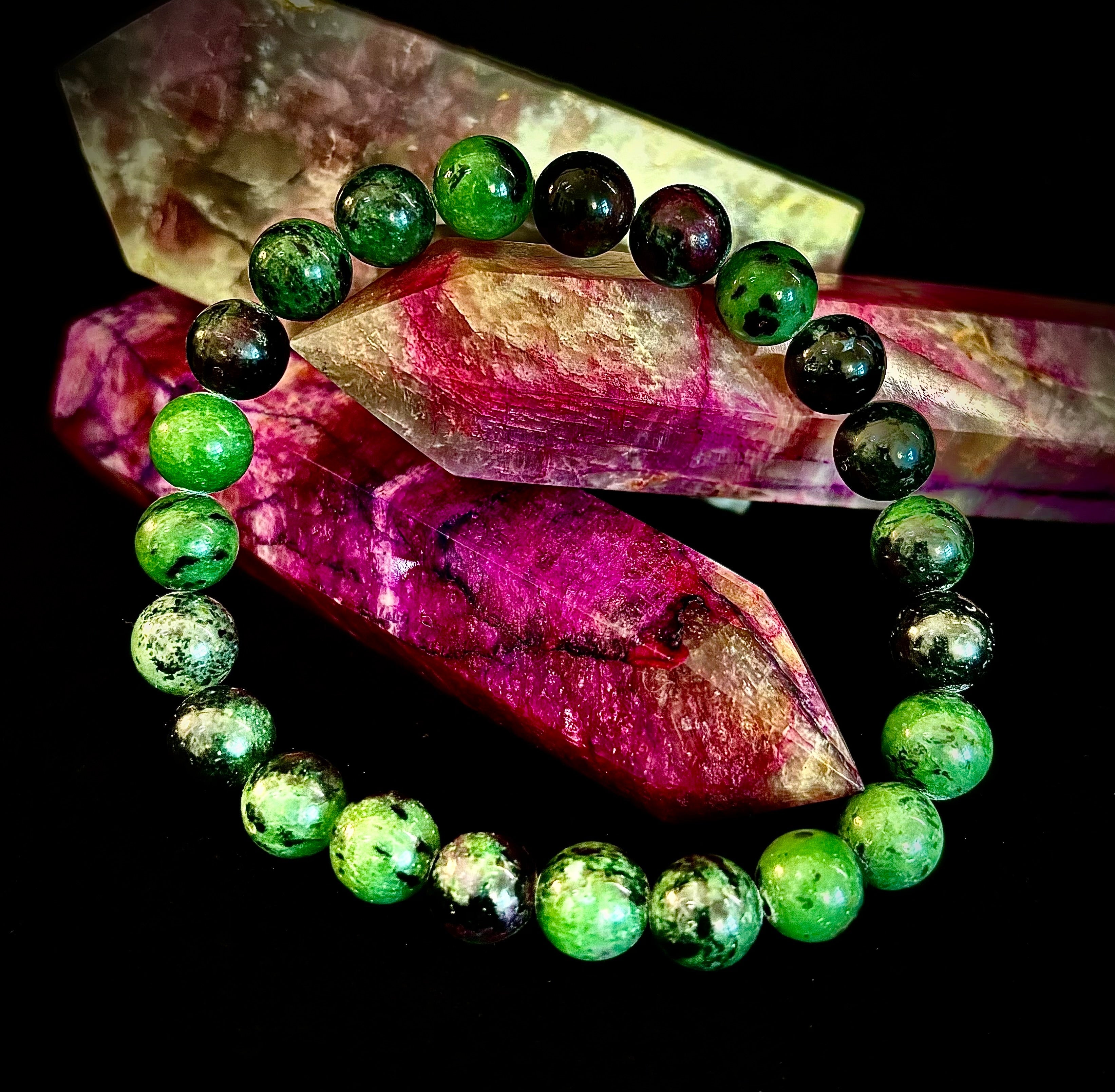 Live Fully Bracelet - Natural Ruby Zoisite | 8mm Bracelet