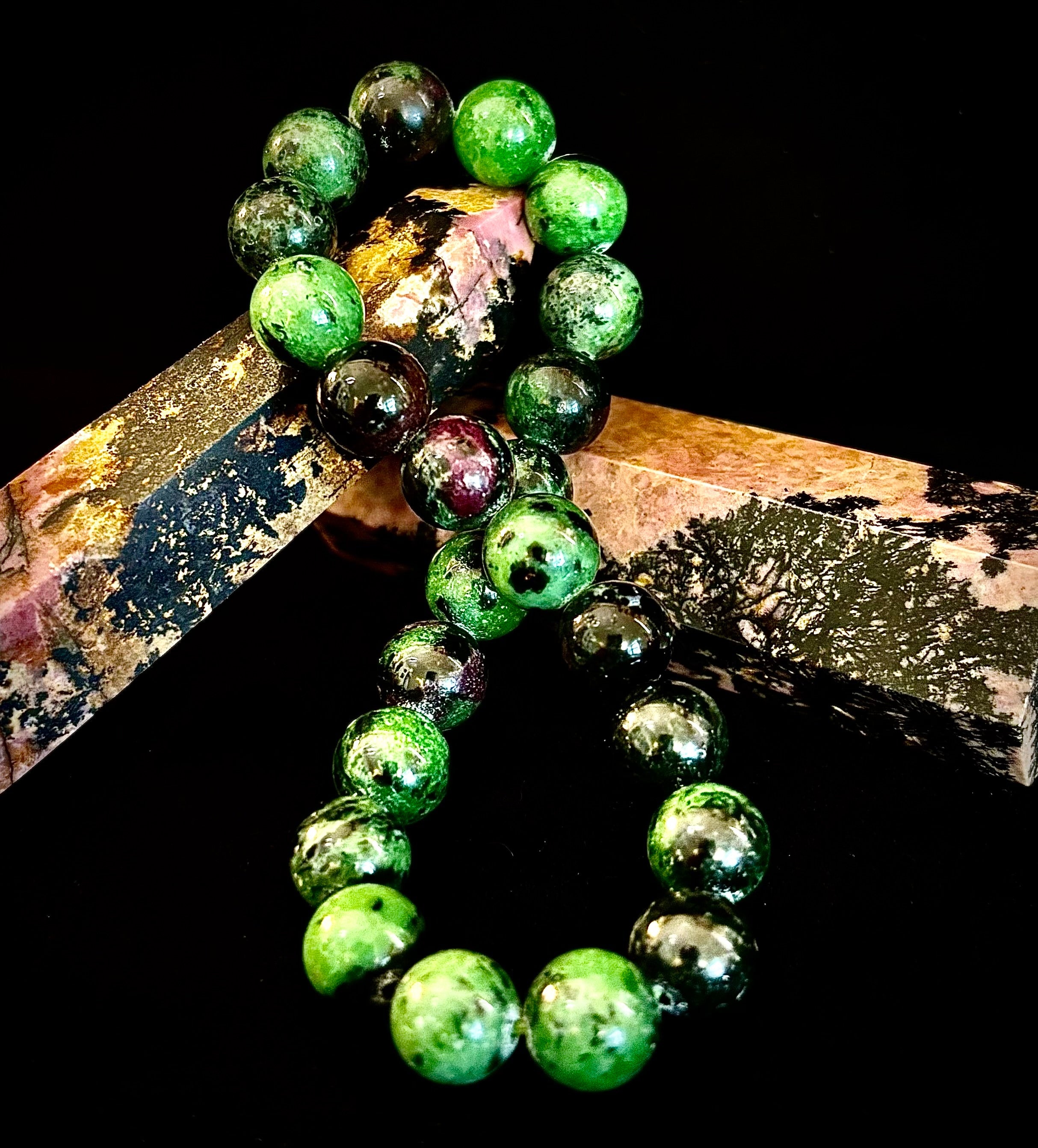 Live Fully Bracelet - Natural Ruby Zoisite | 8mm Bracelet