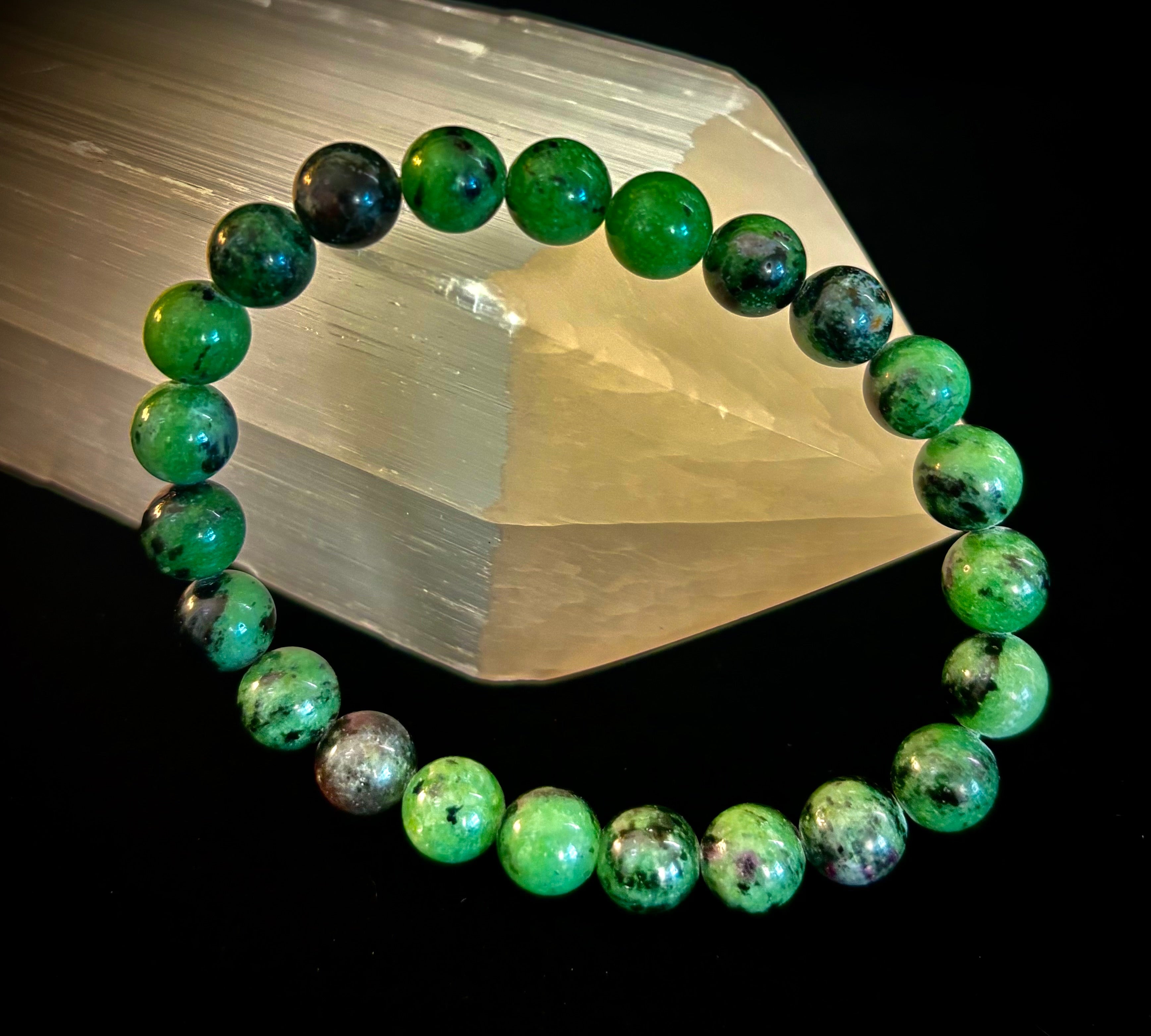 Live Fully Bracelet - Natural Ruby Zoisite | 8mm Bracelet