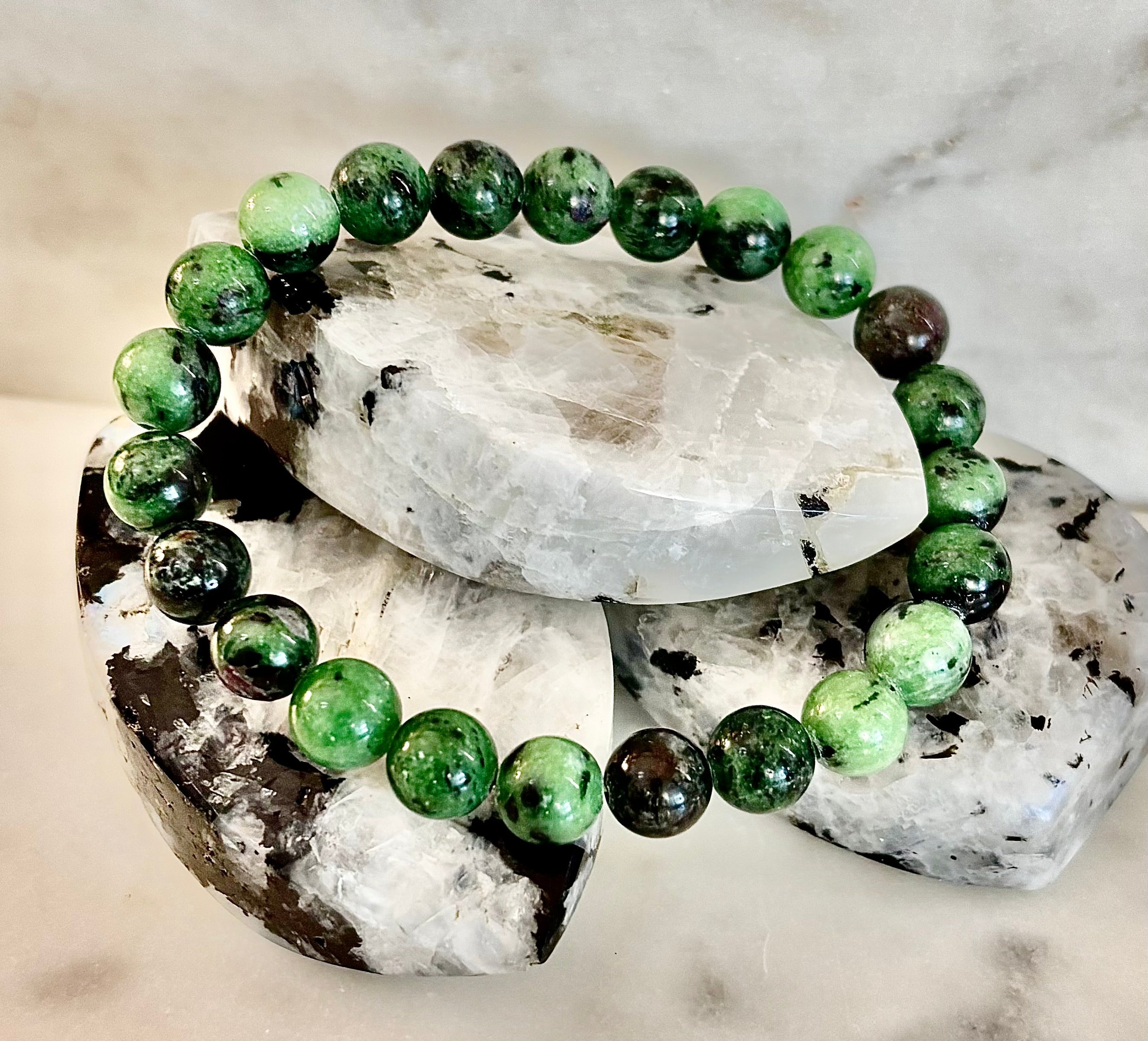 Live Fully Bracelet - Natural Ruby Zoisite | 8mm Bracelet