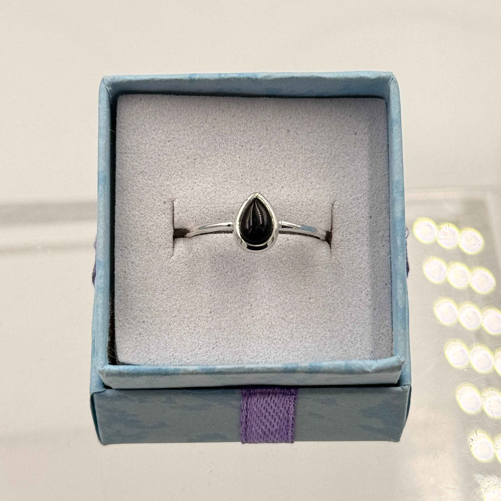 Dainty Black Agate Ring
