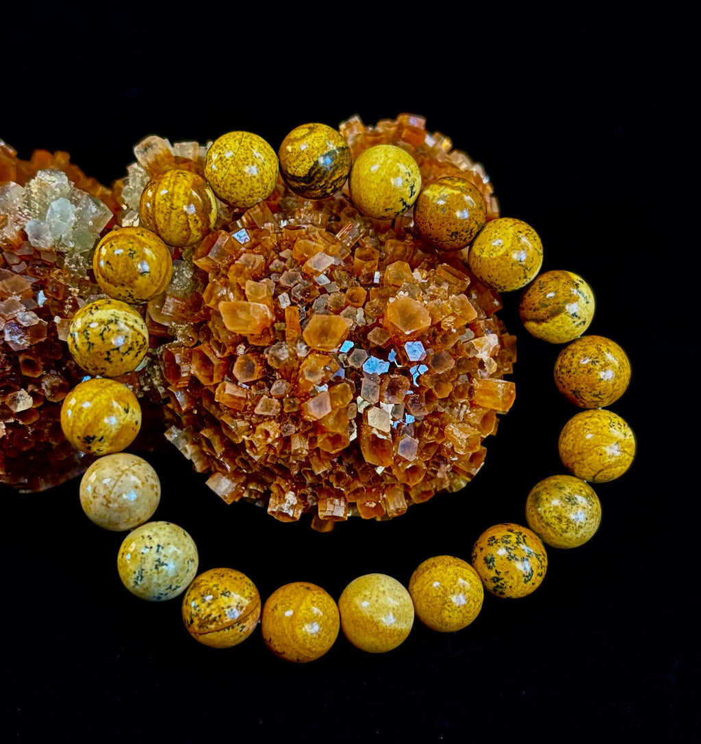 Earth Journey Picture Jasper Bracelet – Reiki-Infused 10mm (Medium–Large Wrists)