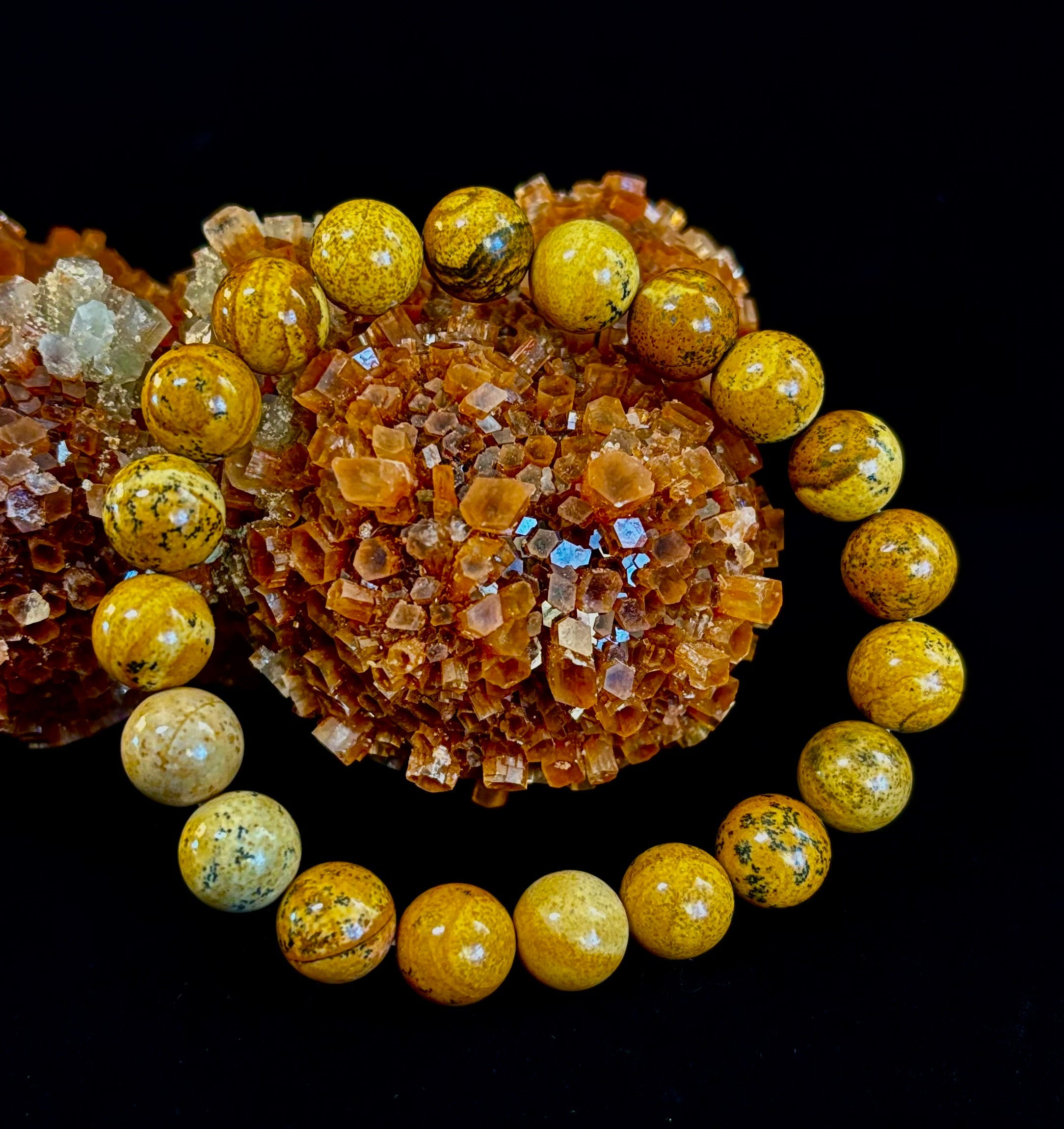 Earth Journey Picture Jasper Bracelet – Reiki-Infused 10mm (Medium–Large Wrists)
