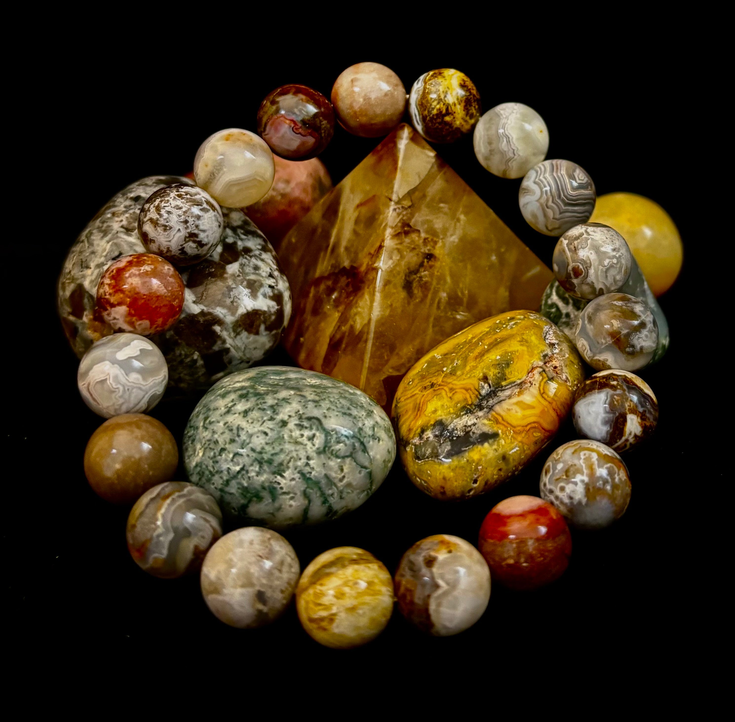 Pure Mexican Agate (6.5"-7.25" Small to Medium Wrists)