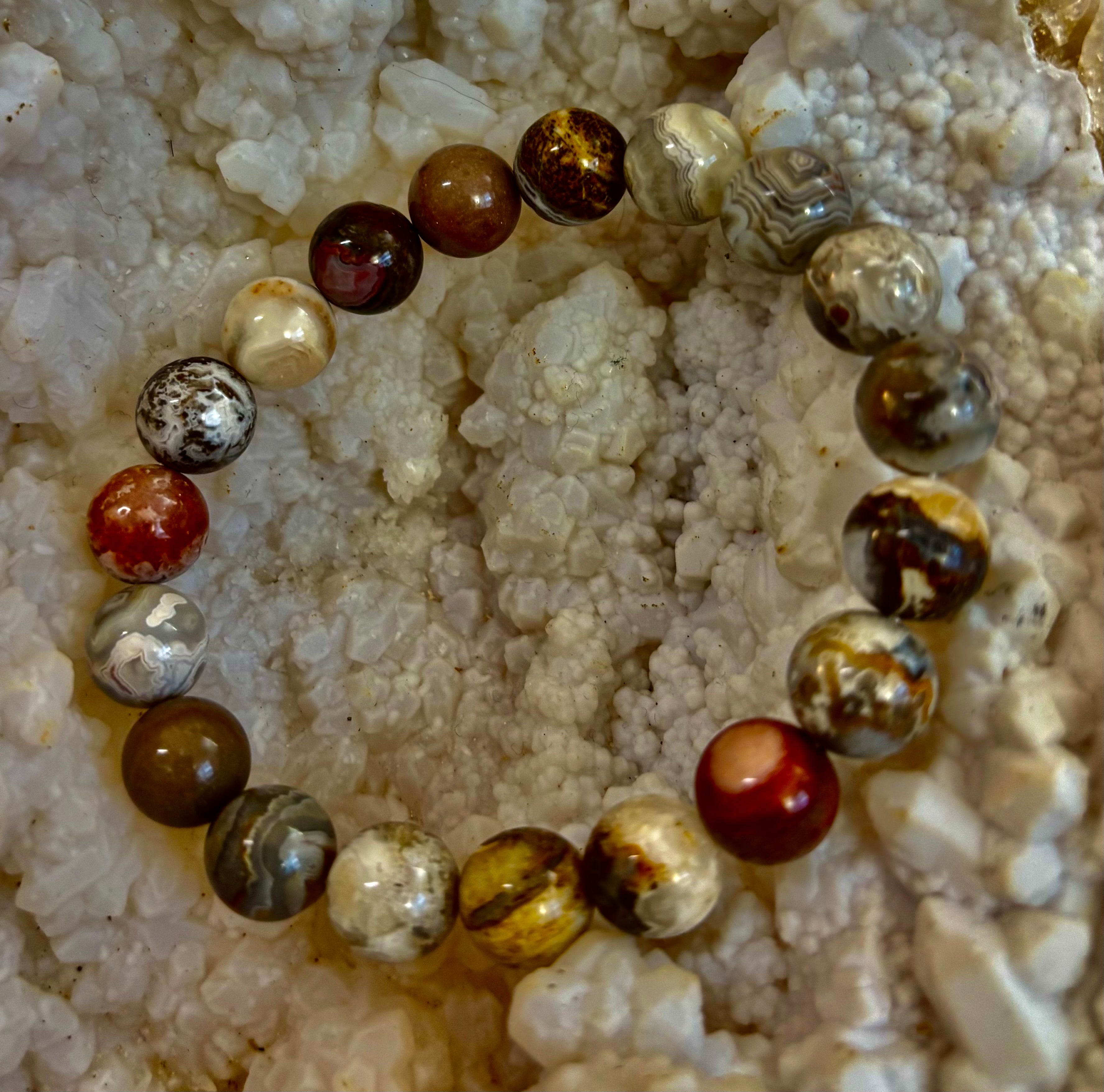 Pure Mexican Agate (6.5"-7.25" Small to Medium Wrists)