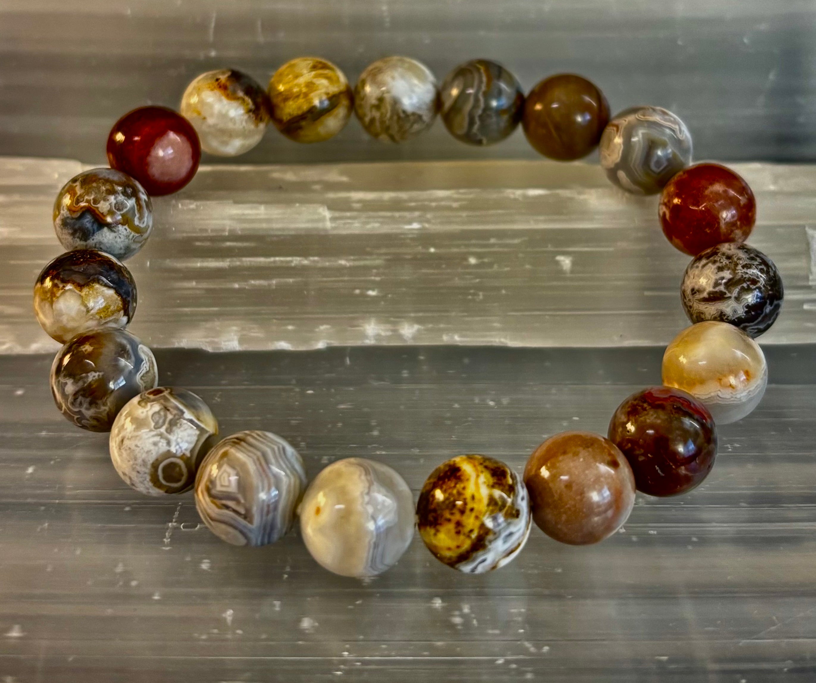 Pure Mexican Agate (6.5"-7.25" Small to Medium Wrists)