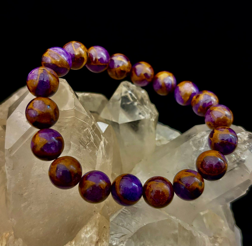 Purple Variscite Bracelet – 10mm Beaded Bracelet | Medium Fit | Spiritual Energy & Statement Jewelry