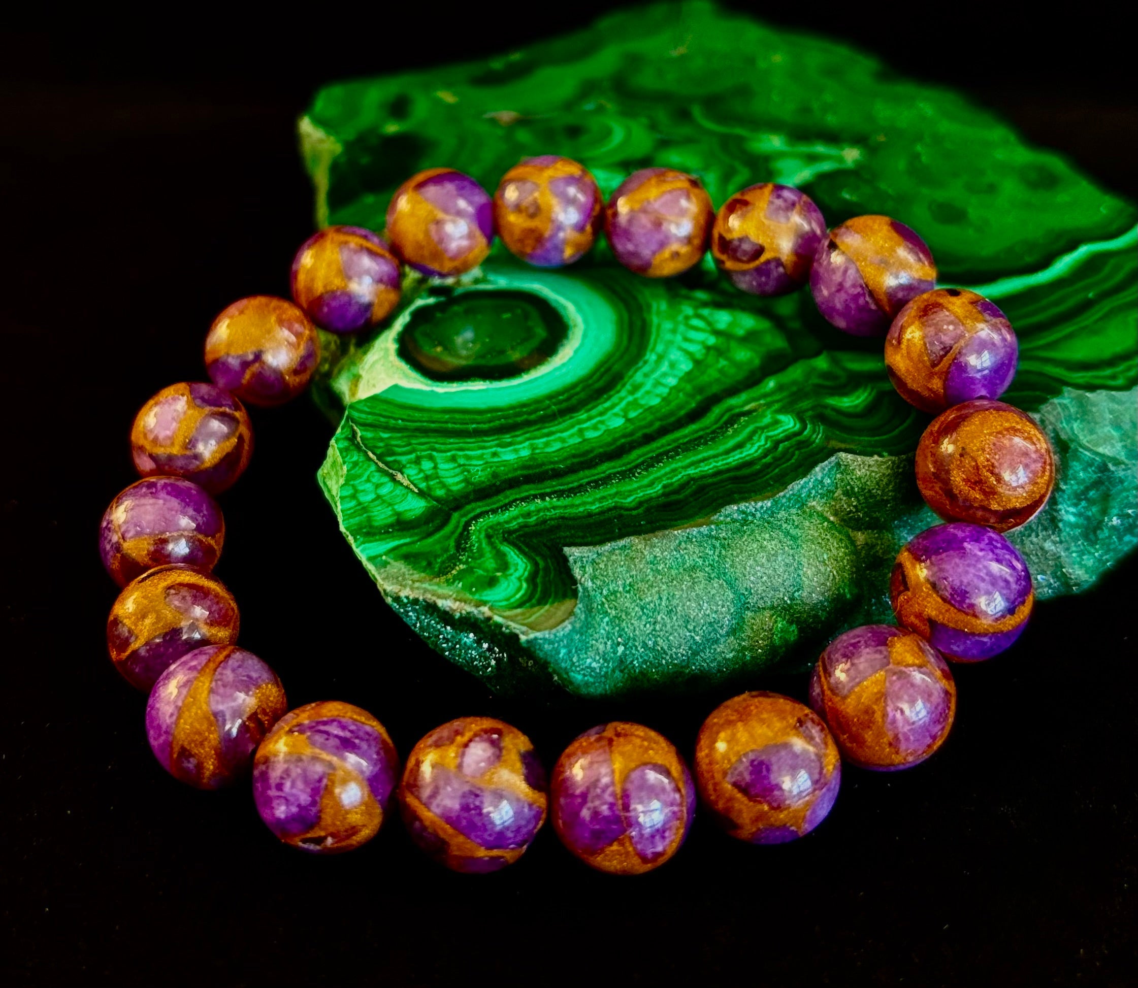 Purple Variscite Bracelet – 10mm Beaded Bracelet | Medium Fit | Spiritual Energy & Statement Jewelry