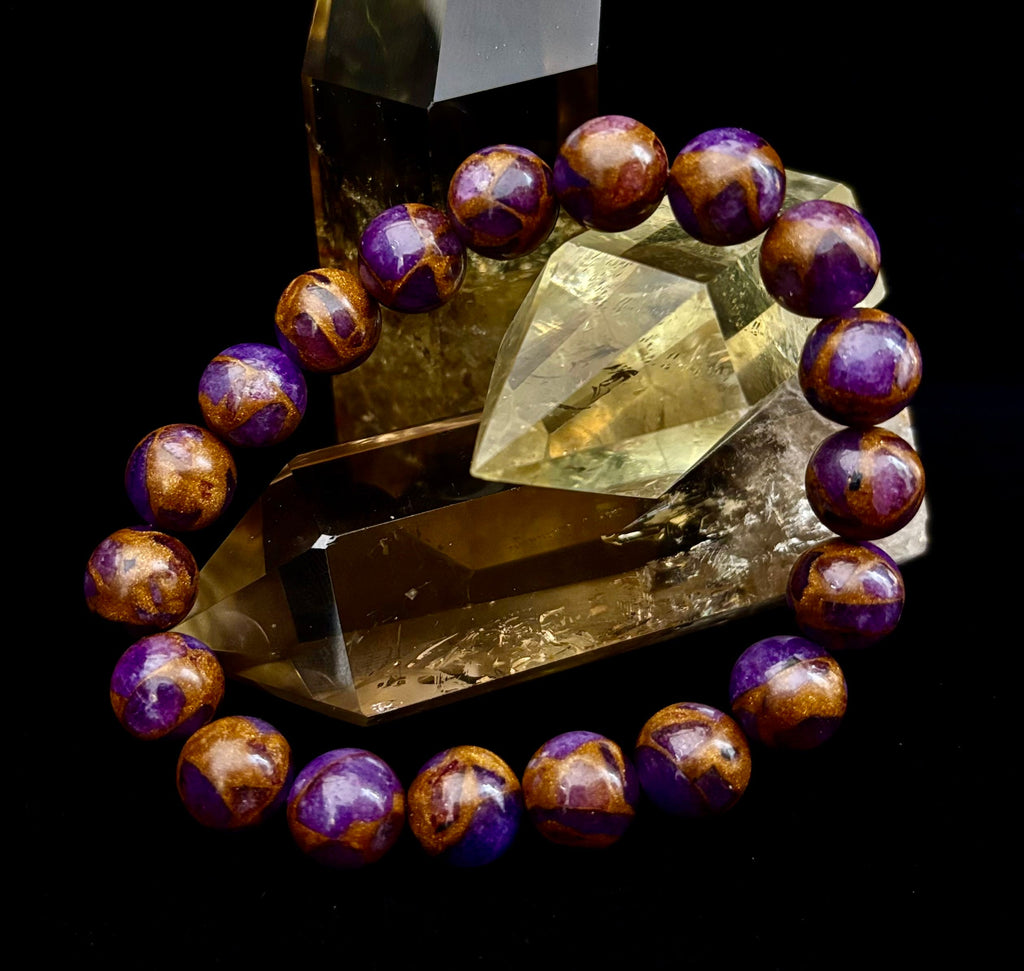 Purple Variscite Bracelet – 10mm Beaded Bracelet | Medium Fit | Spiritual Energy & Statement Jewelry