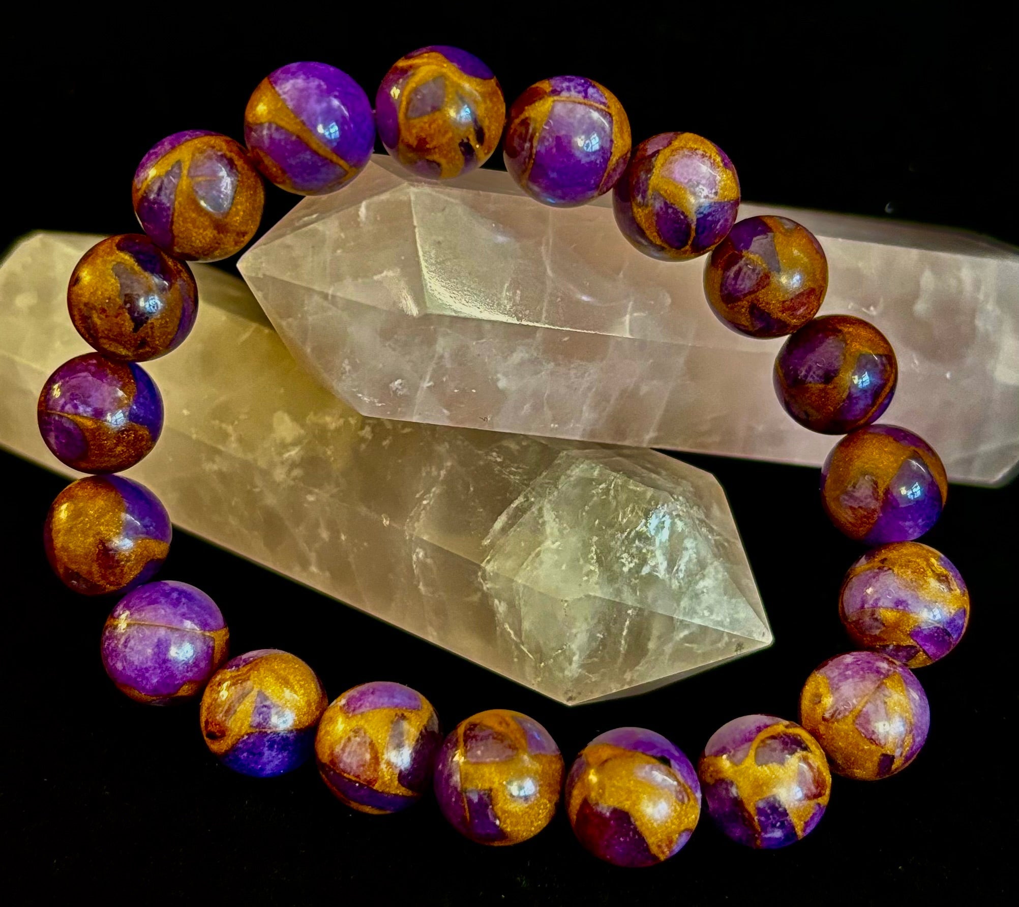 Purple Variscite Bracelet – 10mm Beaded Bracelet | Medium Fit | Spiritual Energy & Statement Jewelry