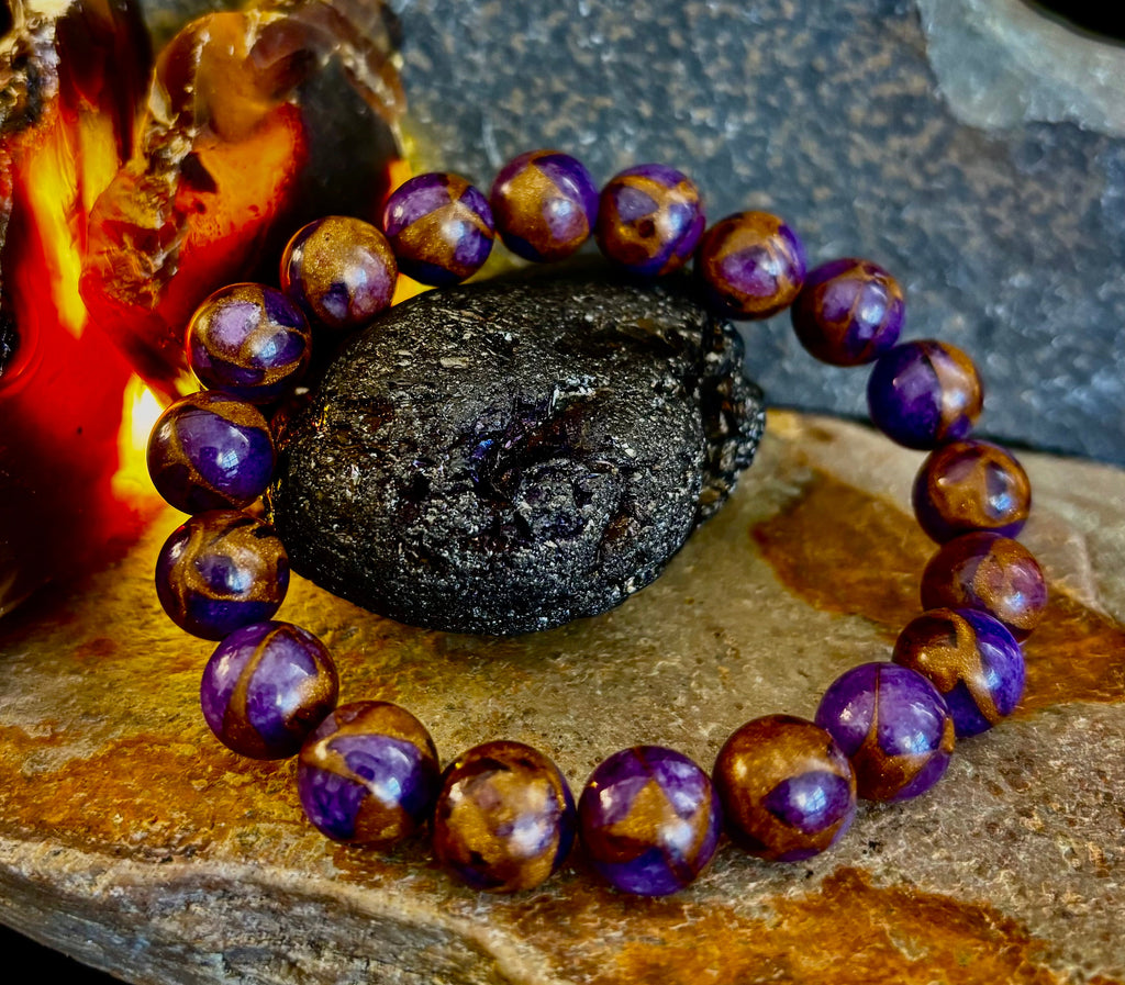 Purple Variscite Bracelet – 10mm Beaded Bracelet | Medium Fit | Spiritual Energy & Statement Jewelry