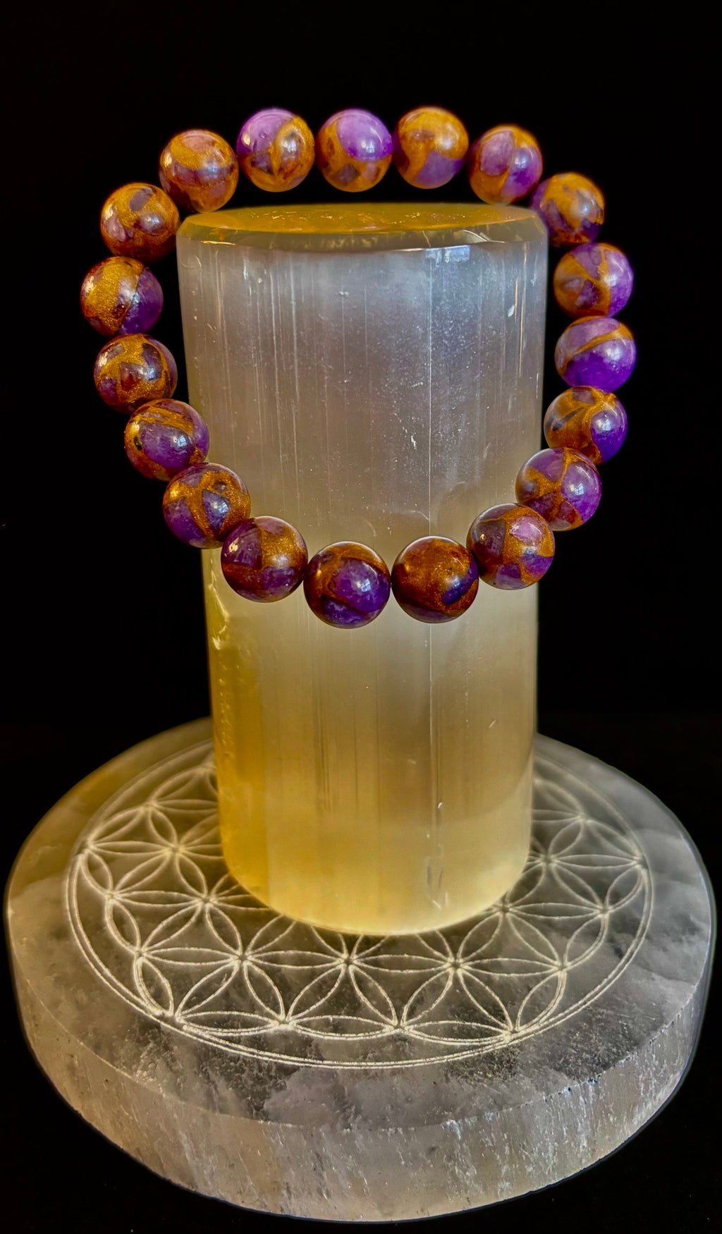 Purple Variscite Bracelet – 10mm Beaded Bracelet | Medium Fit | Spiritual Energy & Statement Jewelry