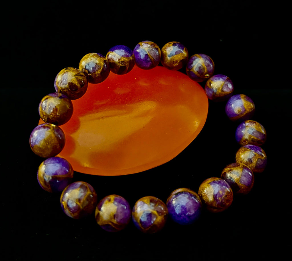 Purple Variscite Bracelet – 10mm Beaded Bracelet | Medium Fit | Spiritual Energy & Statement Jewelry
