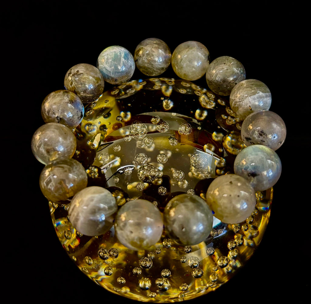 Moonlit Path: Silver Flash Labradorite Bracelet - Reiki Infused (3 Amazing Bead Sizes)