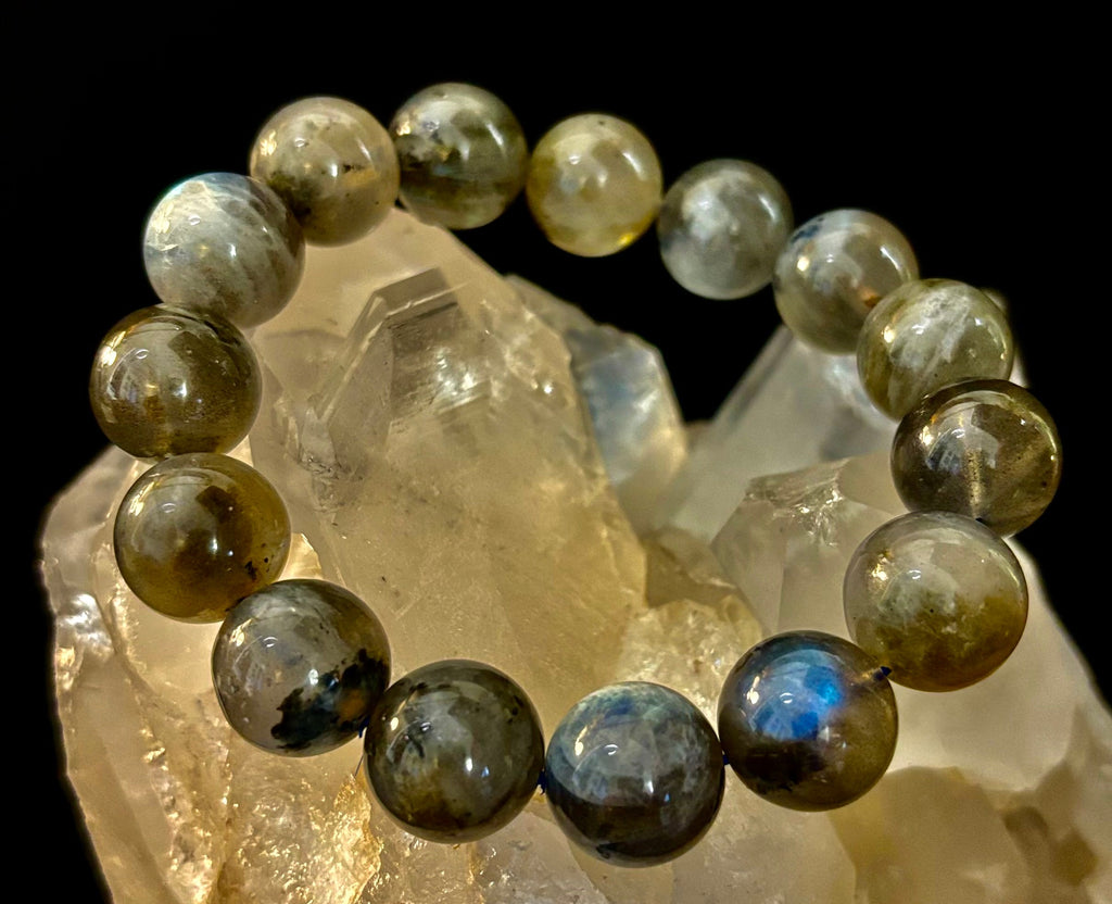 Moonlit Path: Silver Flash Labradorite Bracelet - Reiki Infused (3 Amazing Bead Sizes)