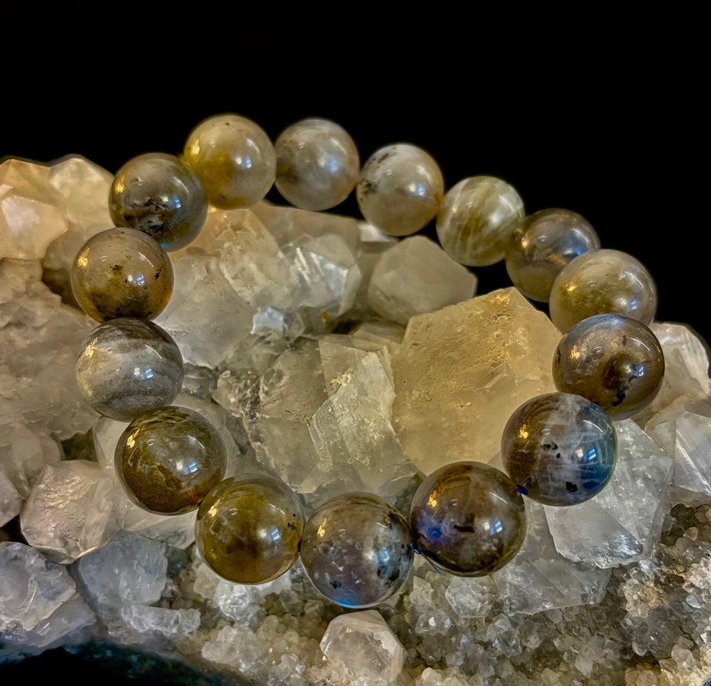 Moonlit Path: Silver Flash Labradorite Bracelet - Reiki Infused (3 Amazing Bead Sizes)