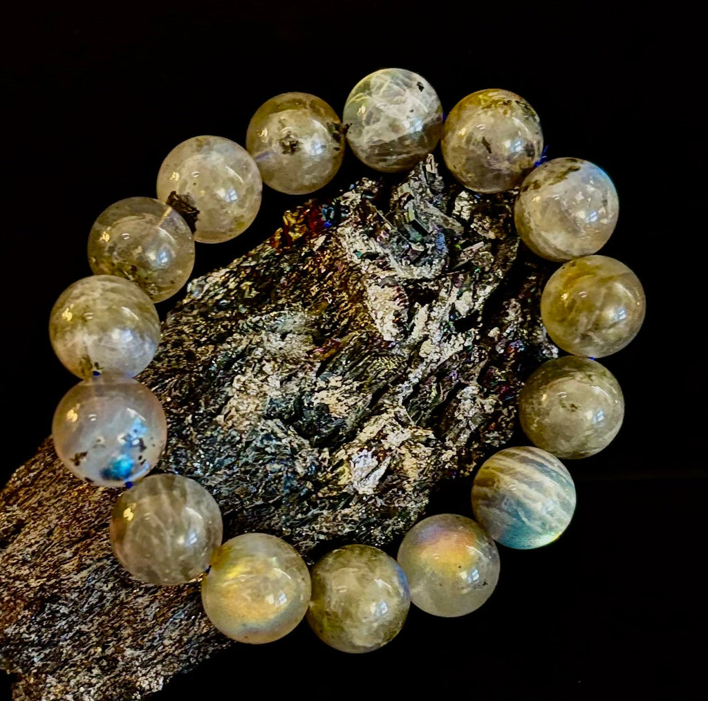 Moonlit Path: Silver Flash Labradorite Bracelet - Reiki Infused (3 Amazing Bead Sizes)