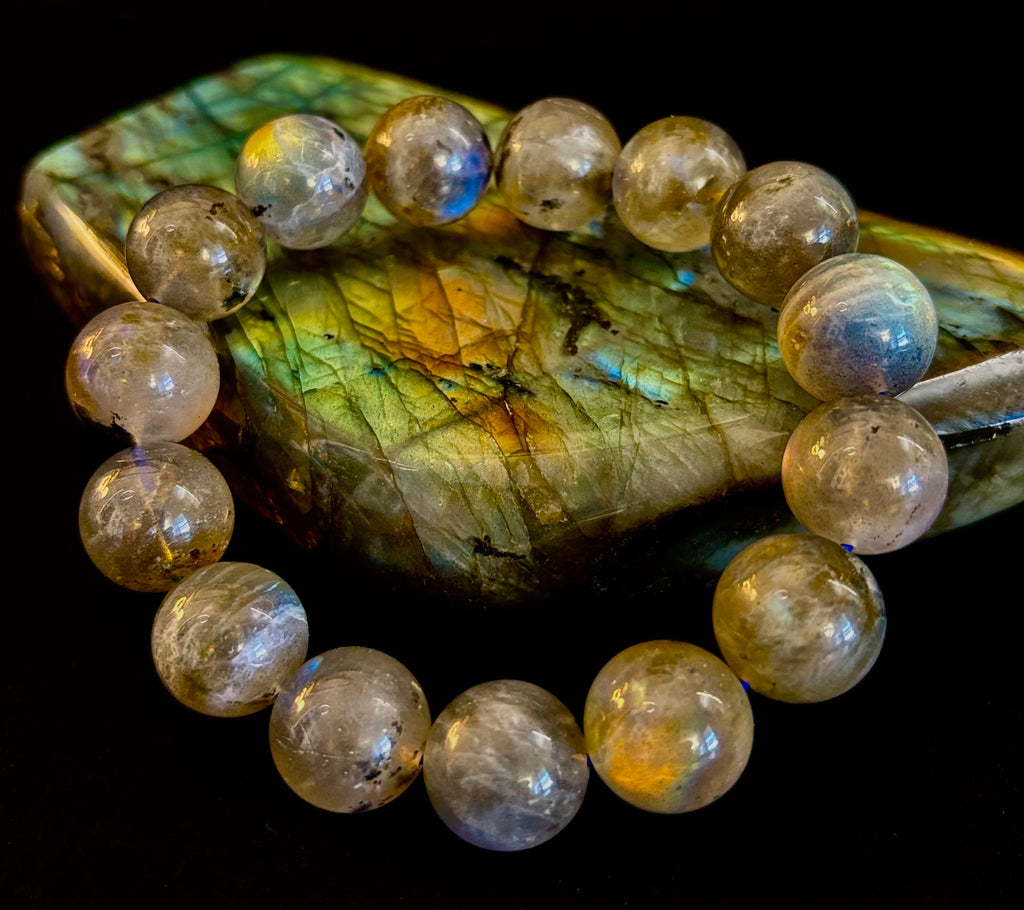 Moonlit Path: Silver Flash Labradorite Bracelet - Reiki Infused (3 Amazing Bead Sizes)