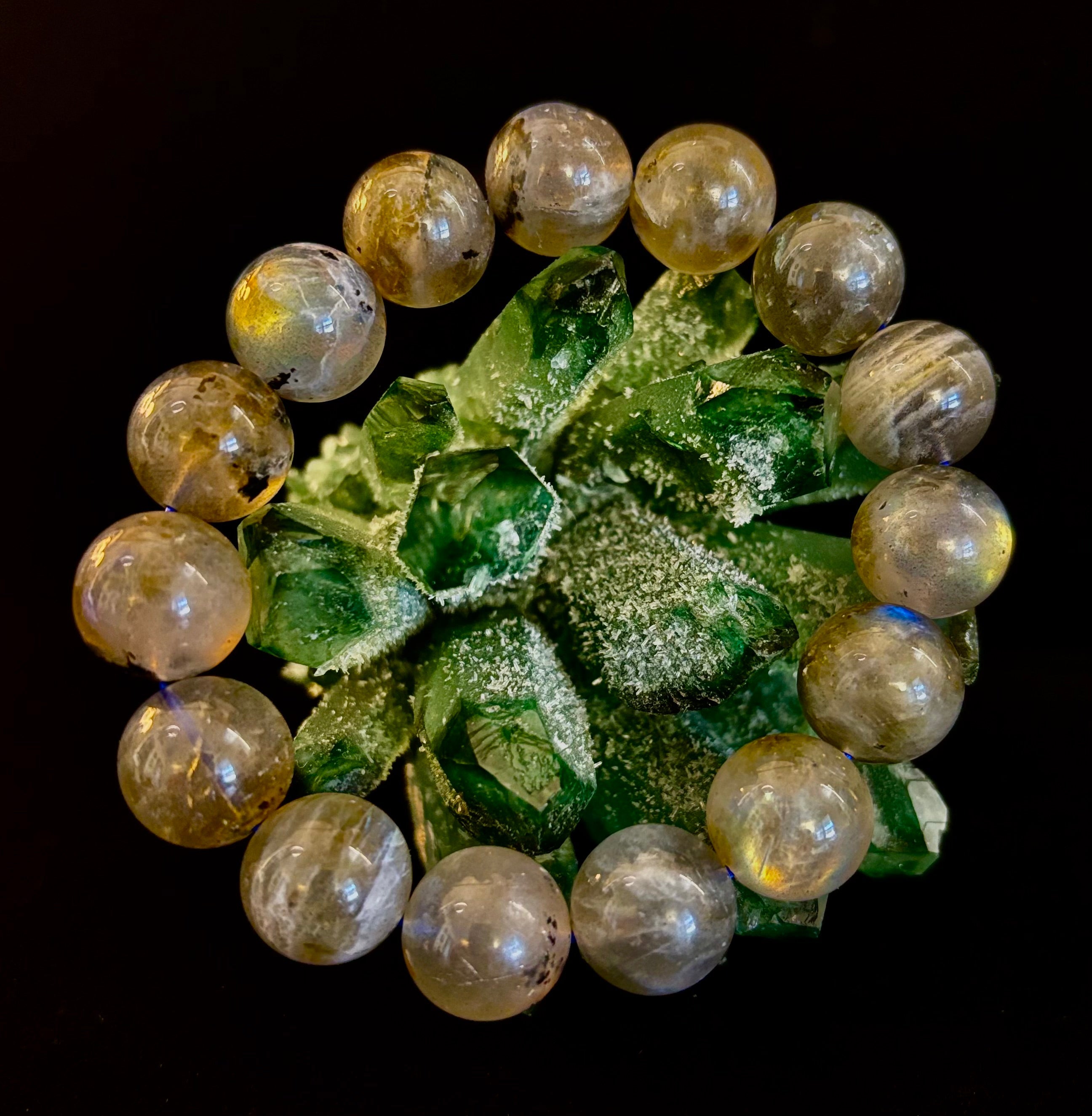 Moonlit Path: Silver Flash Labradorite Bracelet - Reiki Infused (3 Amazing Bead Sizes)