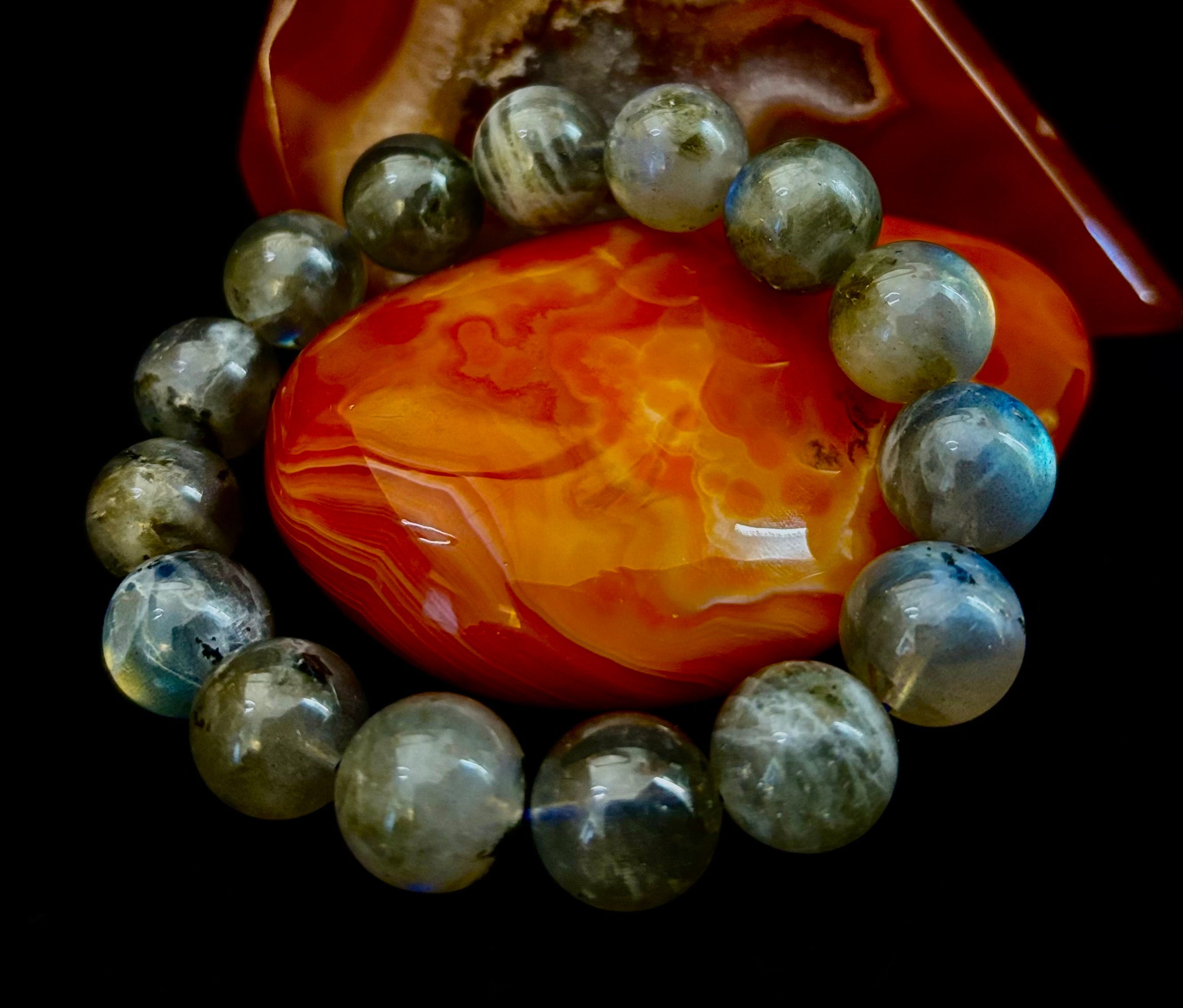 Moonlit Path: Silver Flash Labradorite Bracelet - Reiki Infused (3 Amazing Bead Sizes)