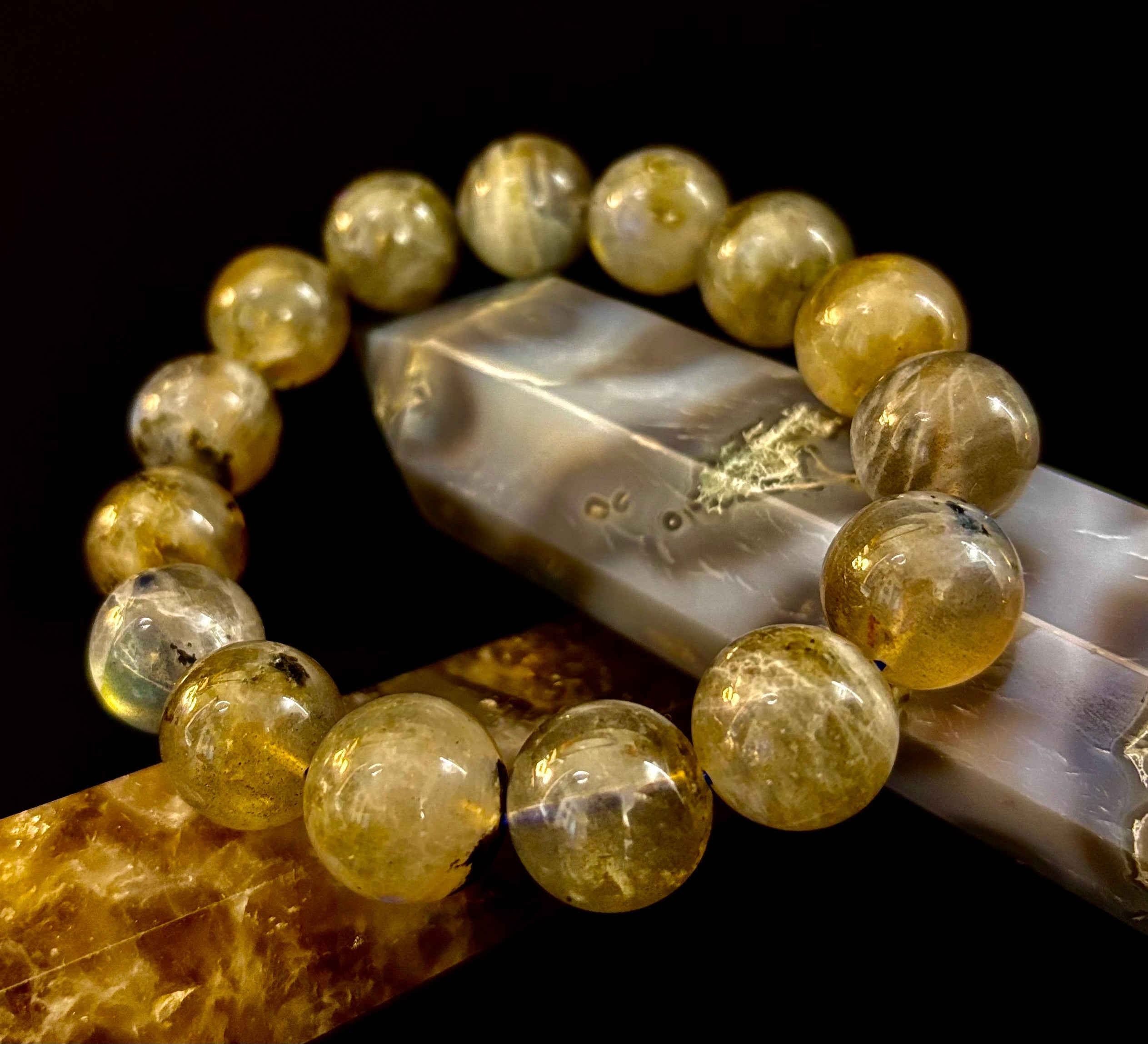 Moonlit Path: Silver Flash Labradorite Bracelet - Reiki Infused (3 Amazing Bead Sizes)