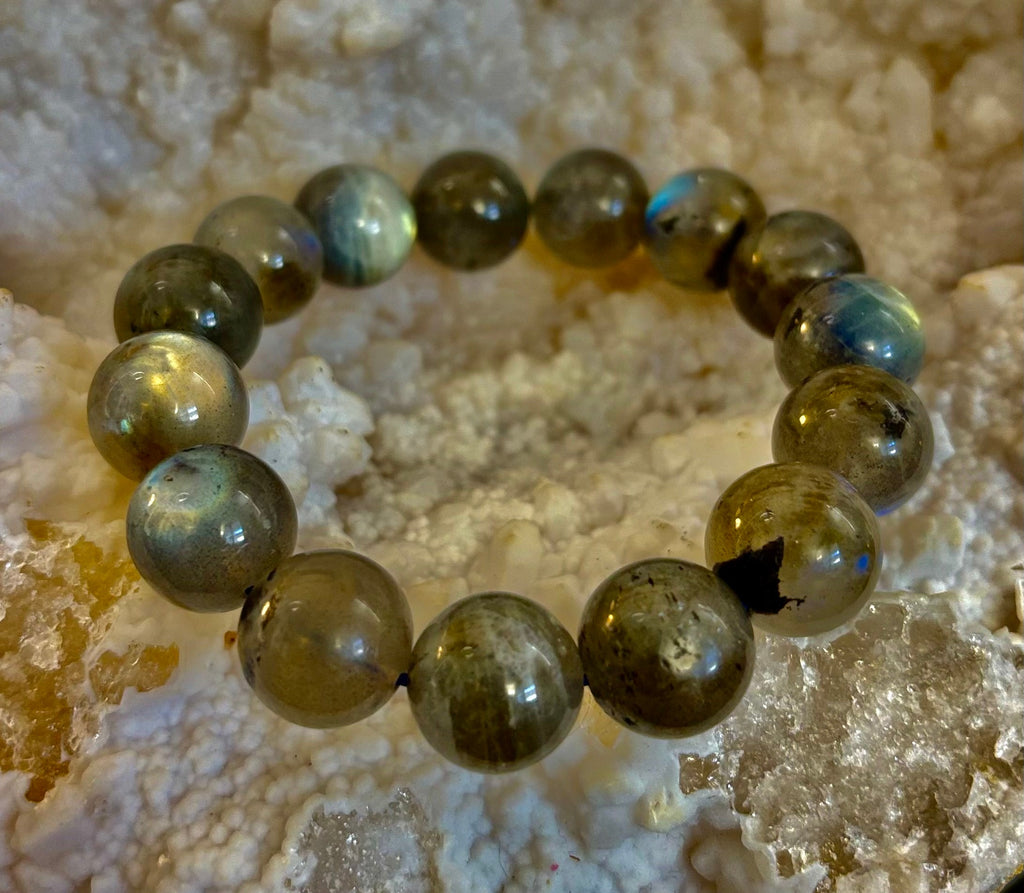 Moonlit Path: Silver Flash Labradorite Bracelet - Reiki Infused (3 Amazing Bead Sizes)