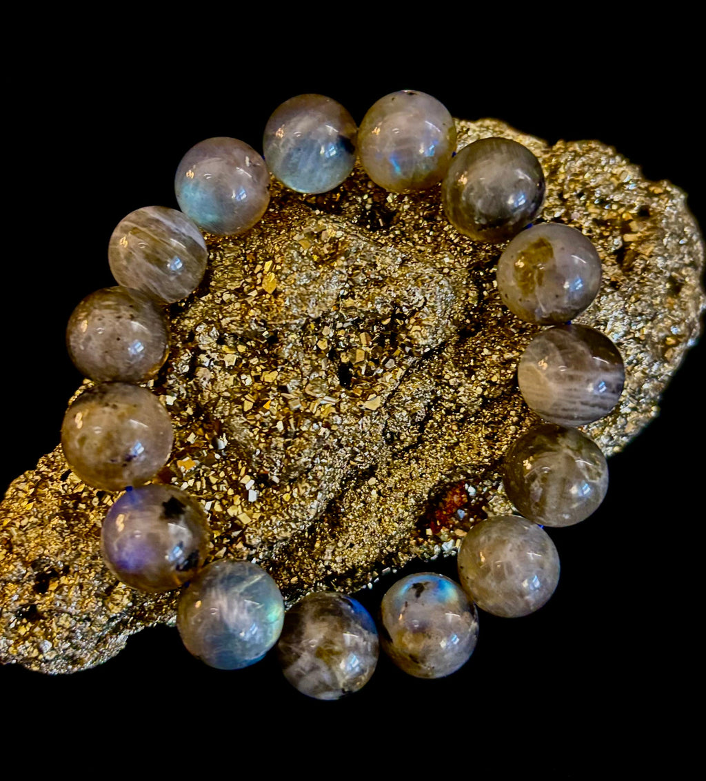 Moonlit Path: Silver Flash Labradorite Bracelet - Reiki Infused (3 Amazing Bead Sizes)