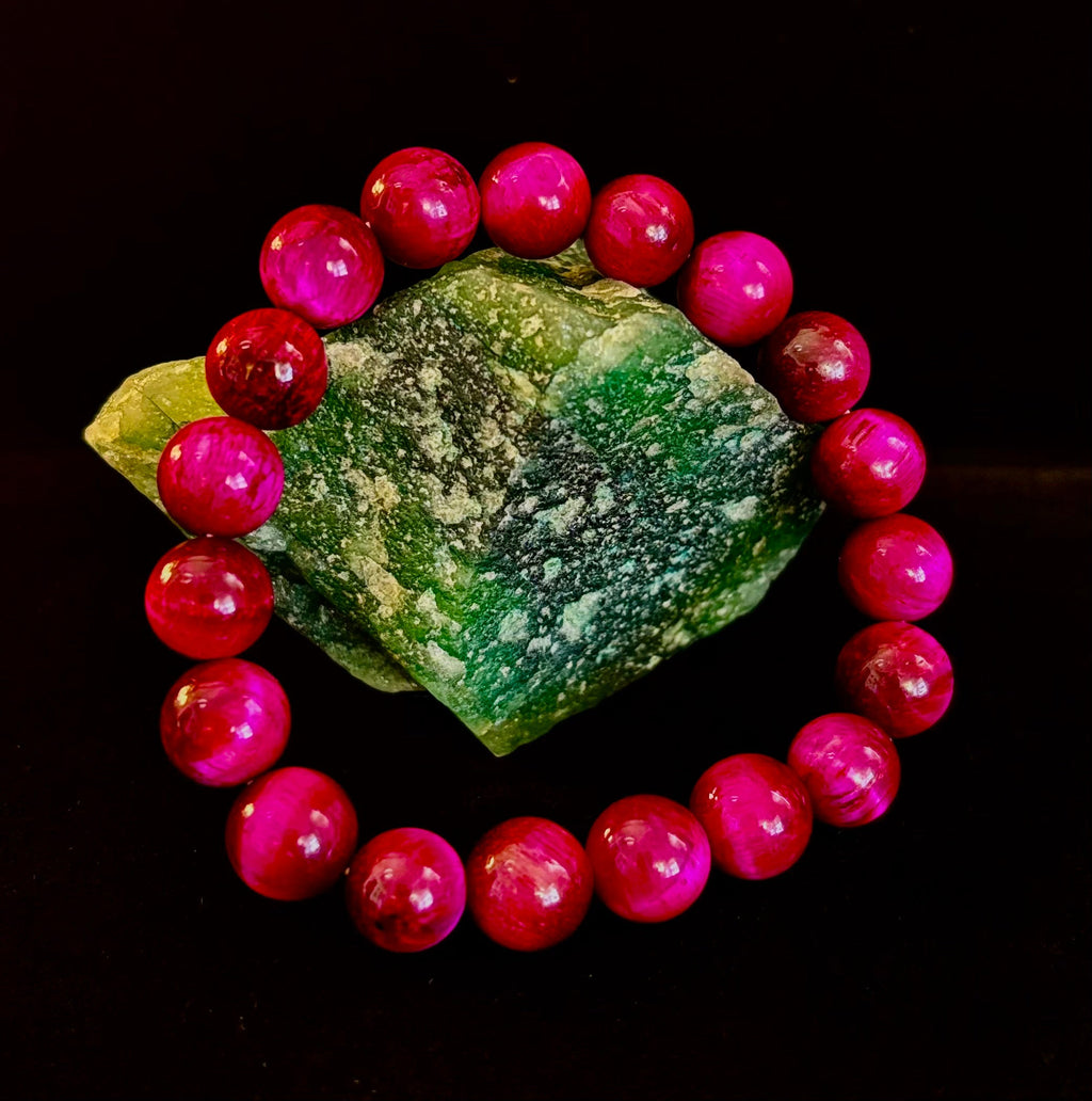 Pink Tiger Eye Power Bracelet – Confidence, Passion & Bold Energy | Reiki-Infused Gemstone Bracelet (8mm & 10mm)