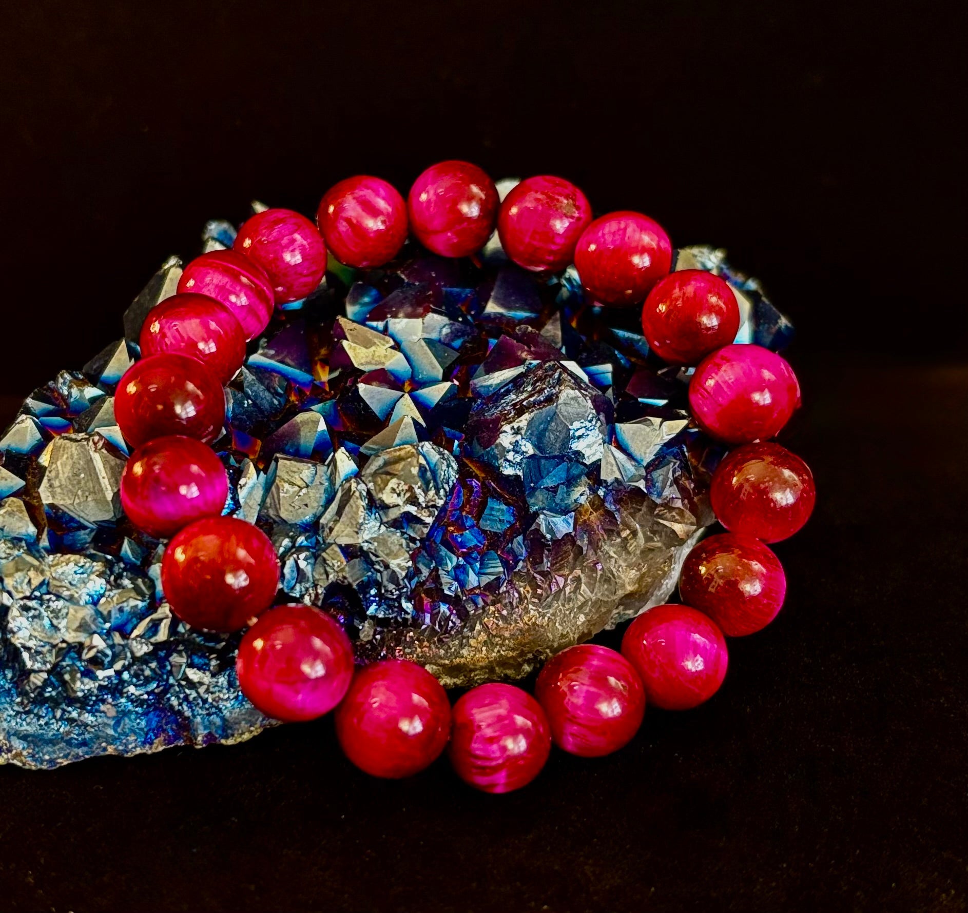Pink Tiger Eye Power Bracelet – Confidence, Passion & Bold Energy | Reiki-Infused Gemstone Bracelet (8mm & 10mm)