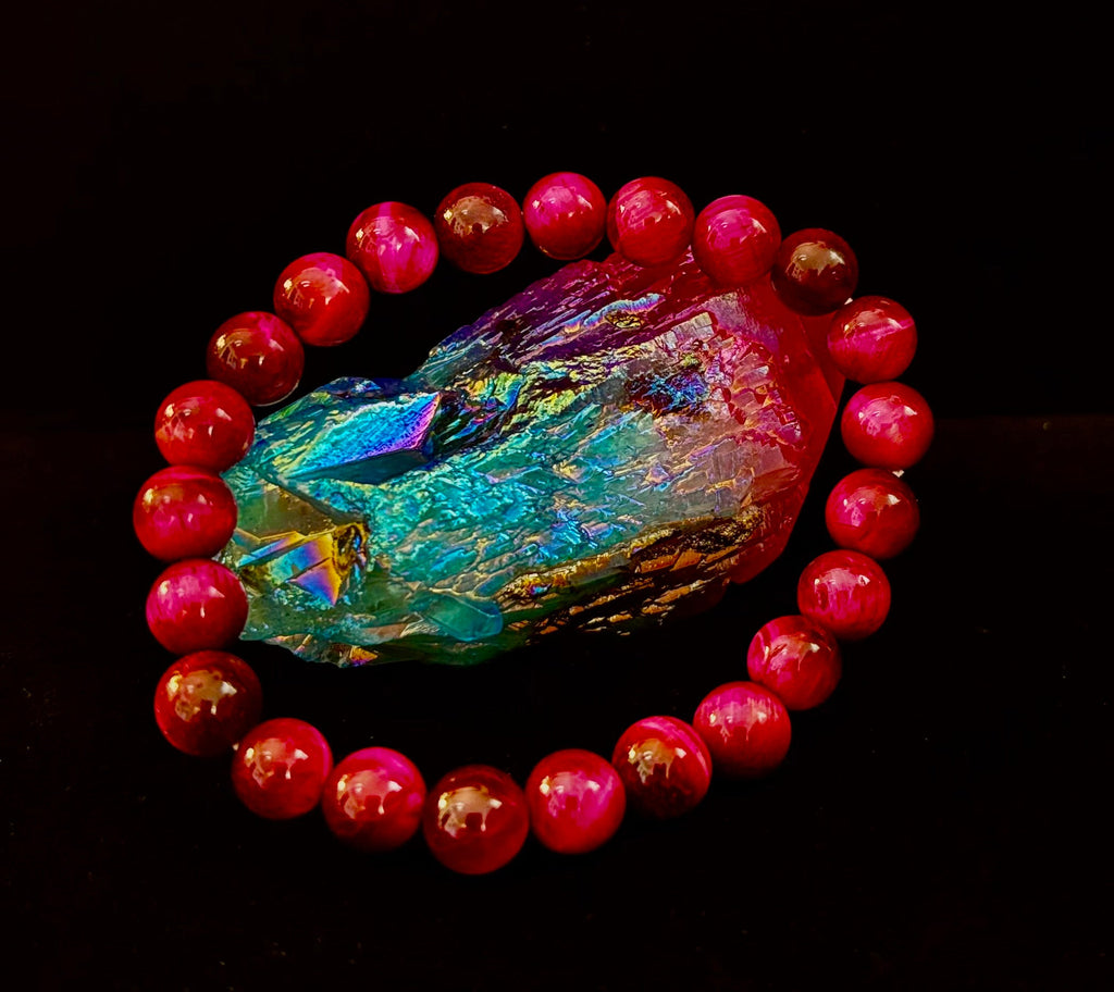 Pink Tiger Eye Power Bracelet – Confidence, Passion & Bold Energy | Reiki-Infused Gemstone Bracelet (8mm & 10mm)