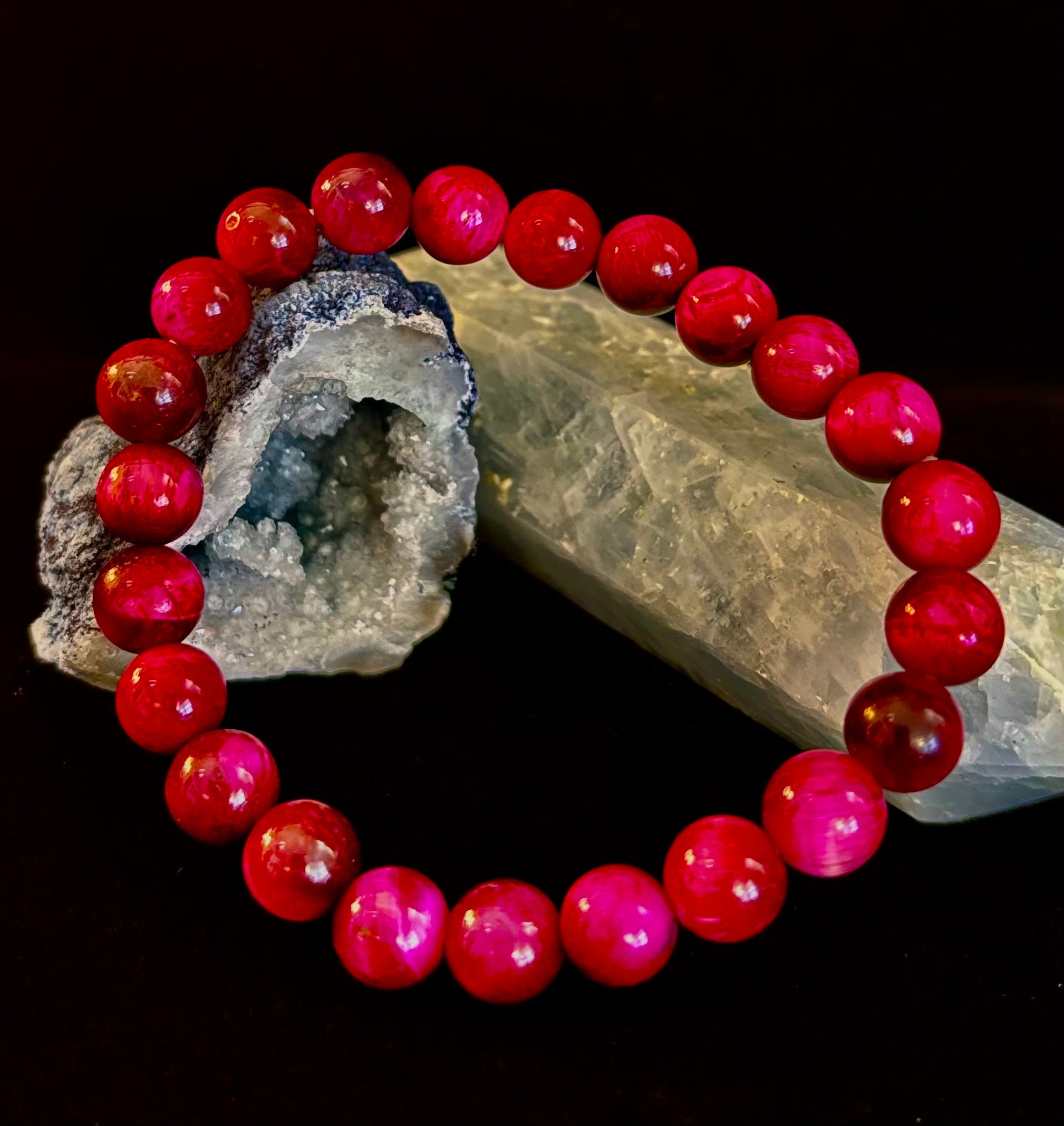 Pink Tiger Eye Power Bracelet – Confidence, Passion & Bold Energy | Reiki-Infused Gemstone Bracelet (8mm & 10mm)