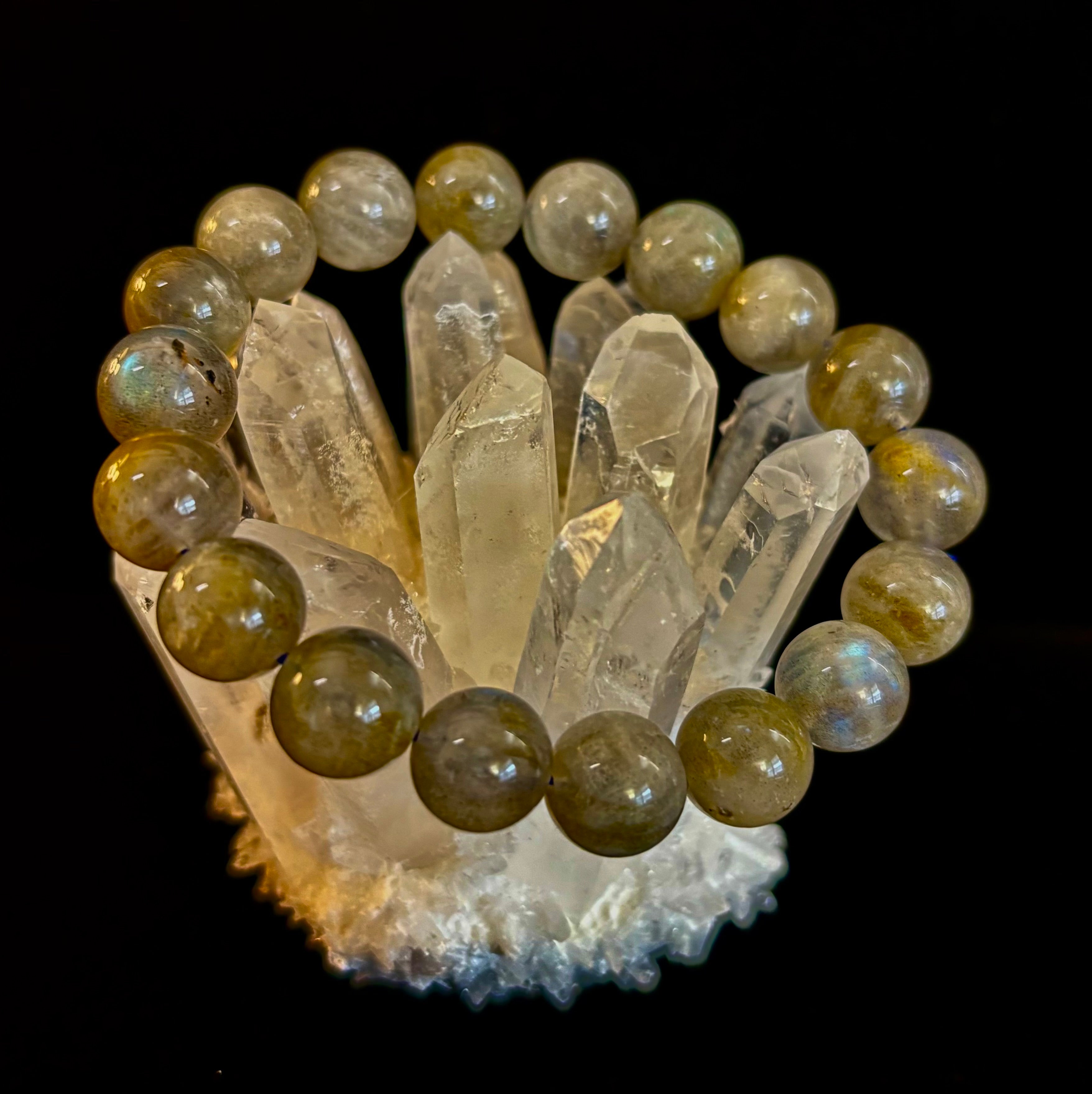 Moonlit Path: Silver Flash Labradorite Bracelet - Reiki Infused (3 Amazing Bead Sizes)
