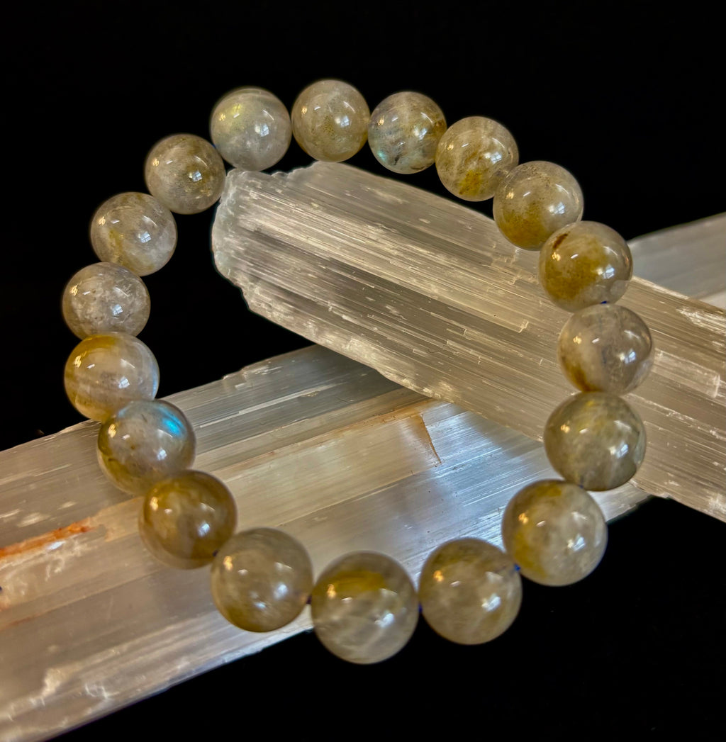 Moonlit Path: Silver Flash Labradorite Bracelet - Reiki Infused (3 Amazing Bead Sizes)