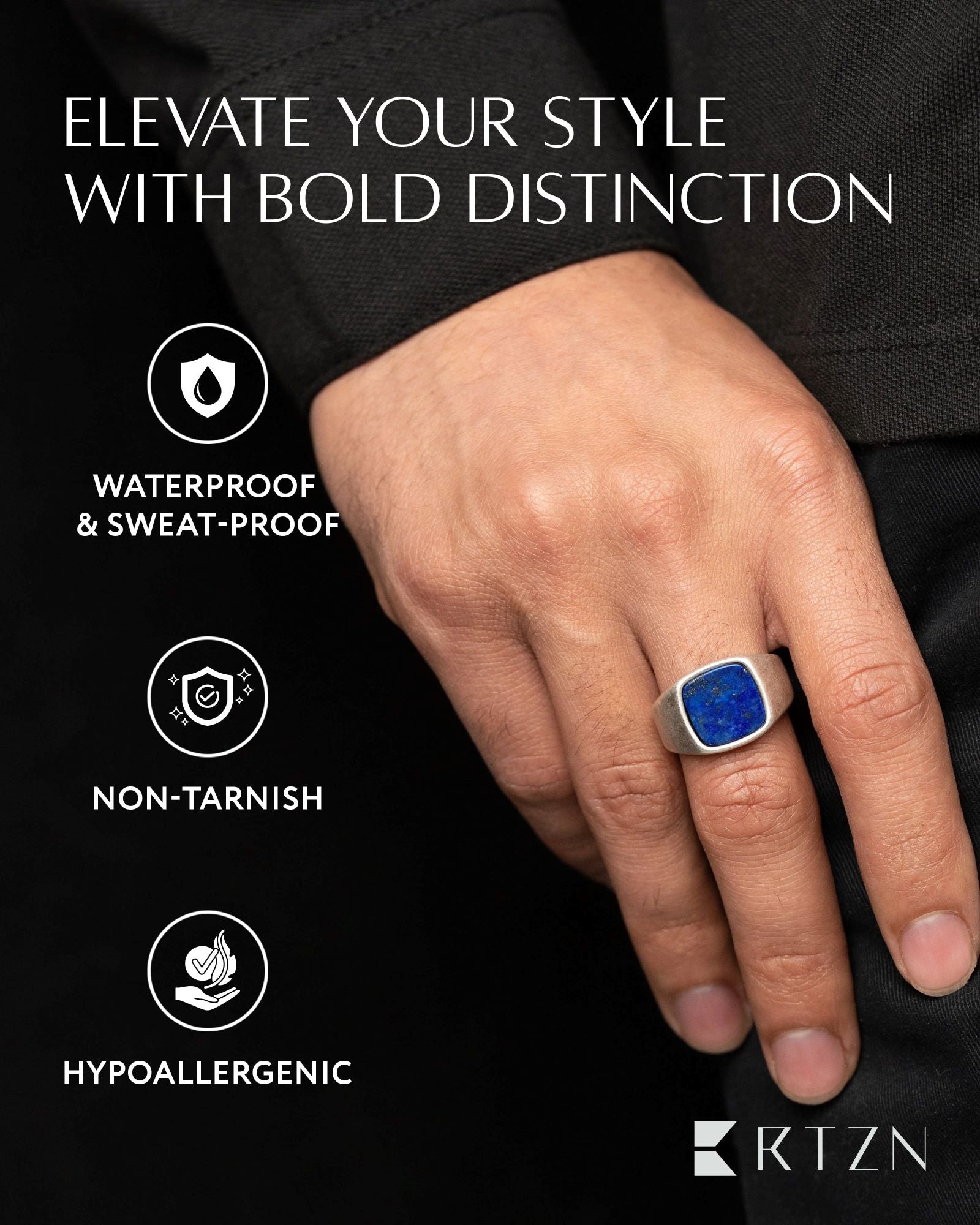 Lapis Lazuli Cushion Signet Ring