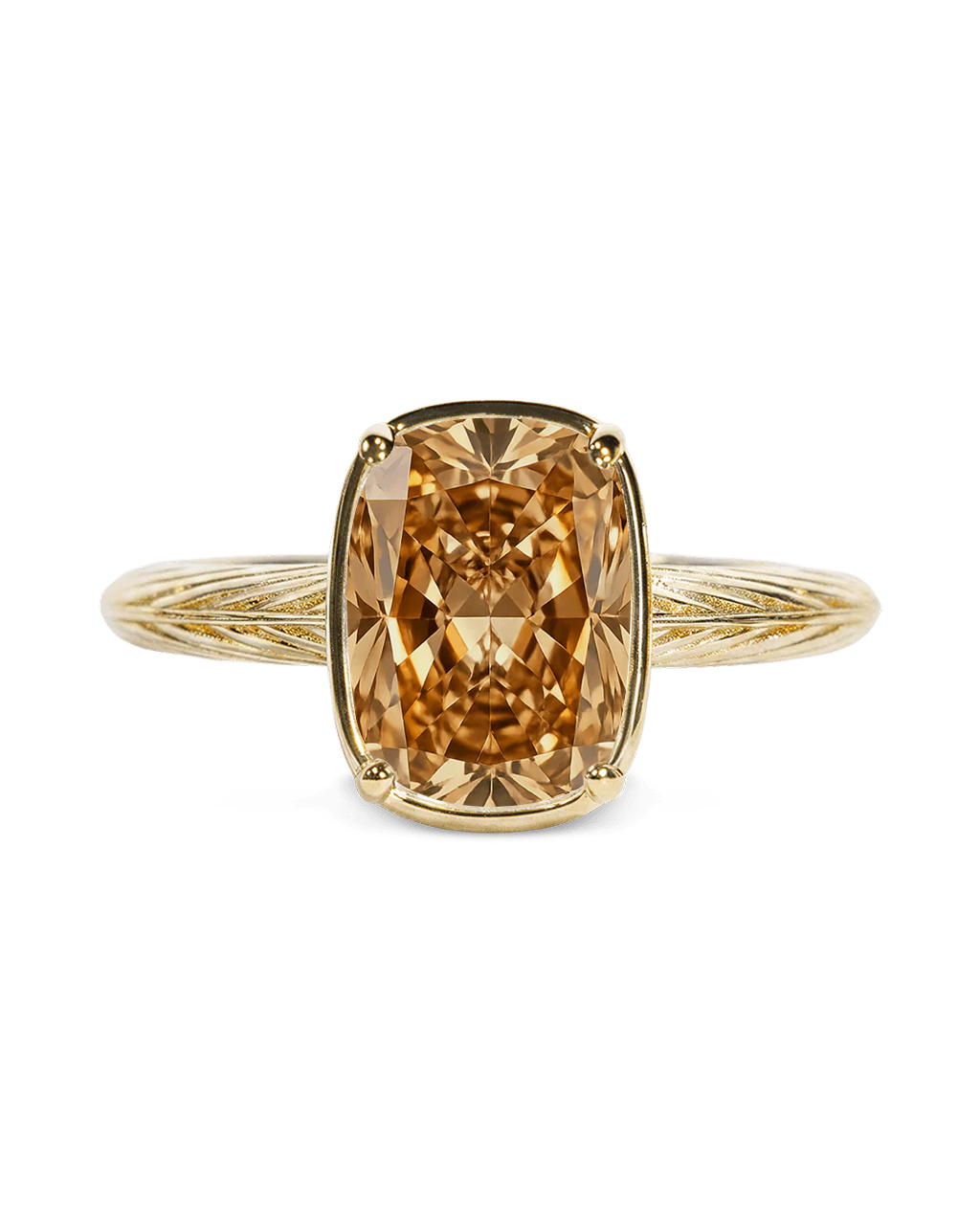 Sterling Silver Mini Champagne Elongated Cushion Ring