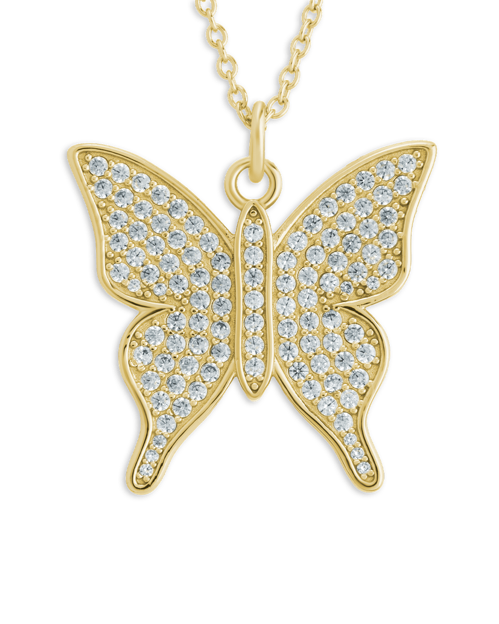 Pave CZ Butterfly Pendant