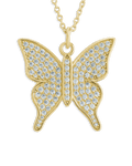 Pave CZ Butterfly Pendant