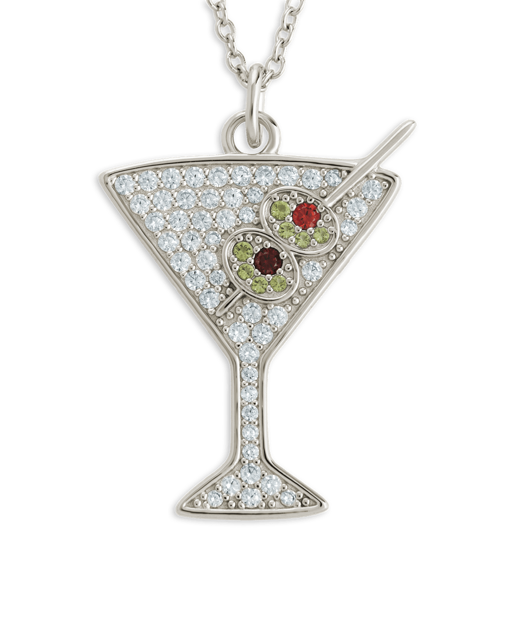 Pave CZ Dirty Martini Pendant
