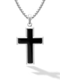 Black Onyx Cross Pendant Necklace