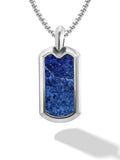 Lapis Lazuli Dog Tag Pendant Necklace