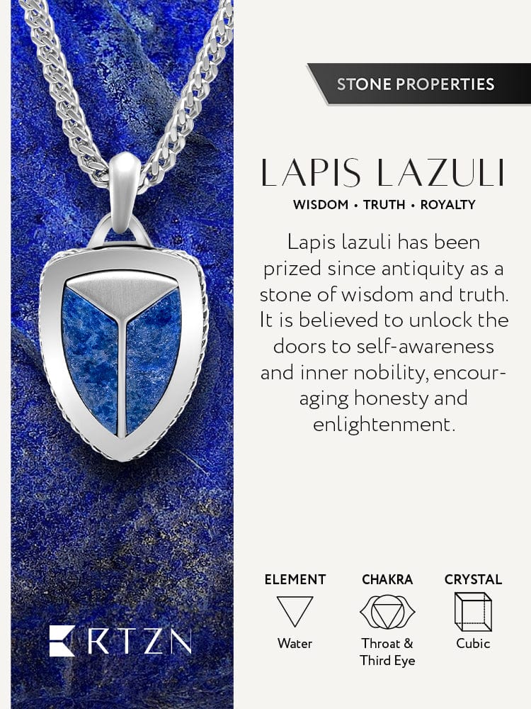 Lapis Lazuli Shield Pendant Necklace