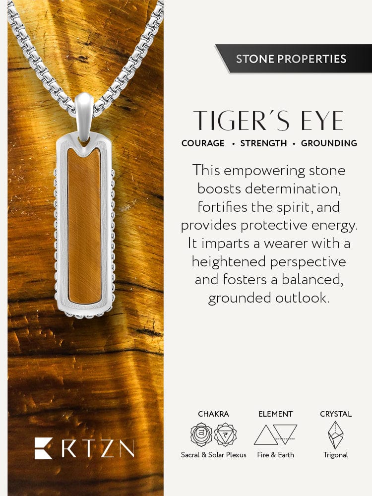Tiger Eye Column Pendant Necklace