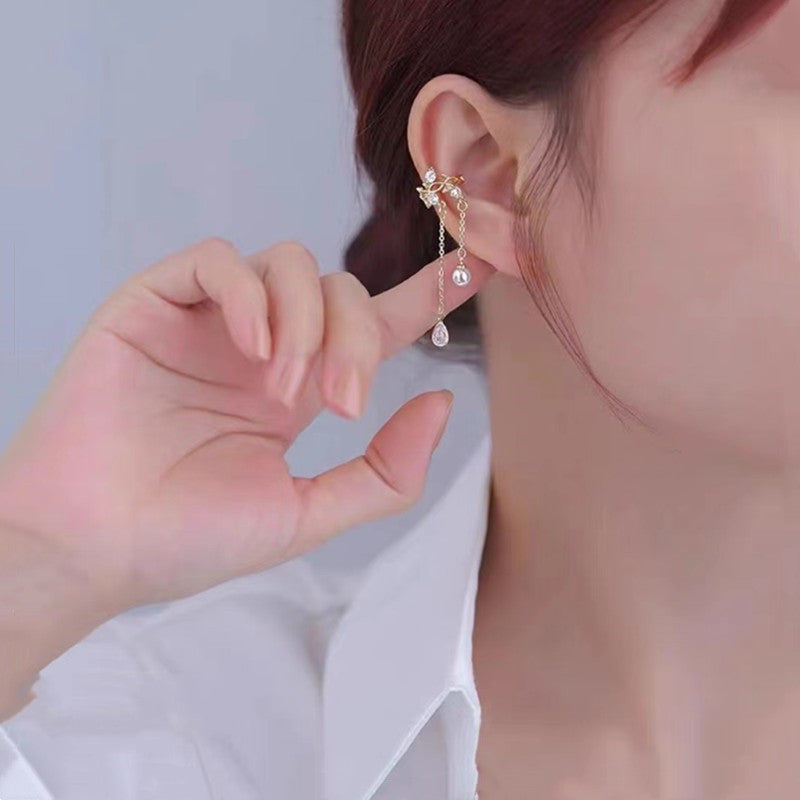 Vine Tassel No Pierced Female Light Luxury Minority Design High-grade Earrings