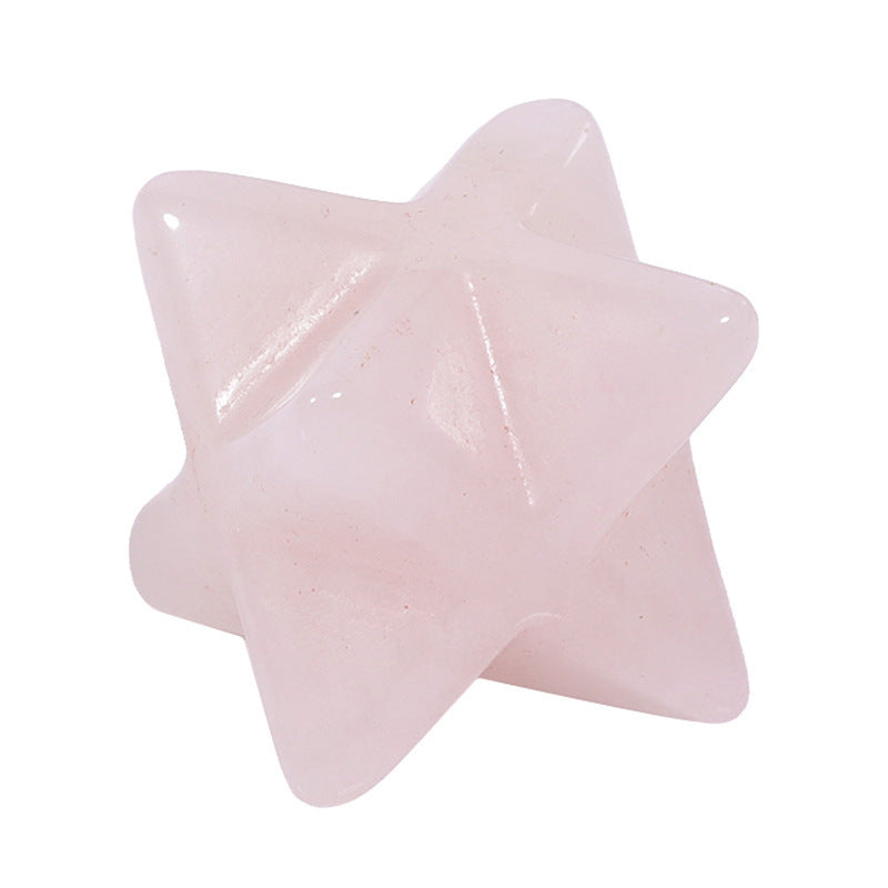 Natural Crystal Stone Six-pointed Star Three-dimensional Of Pendants