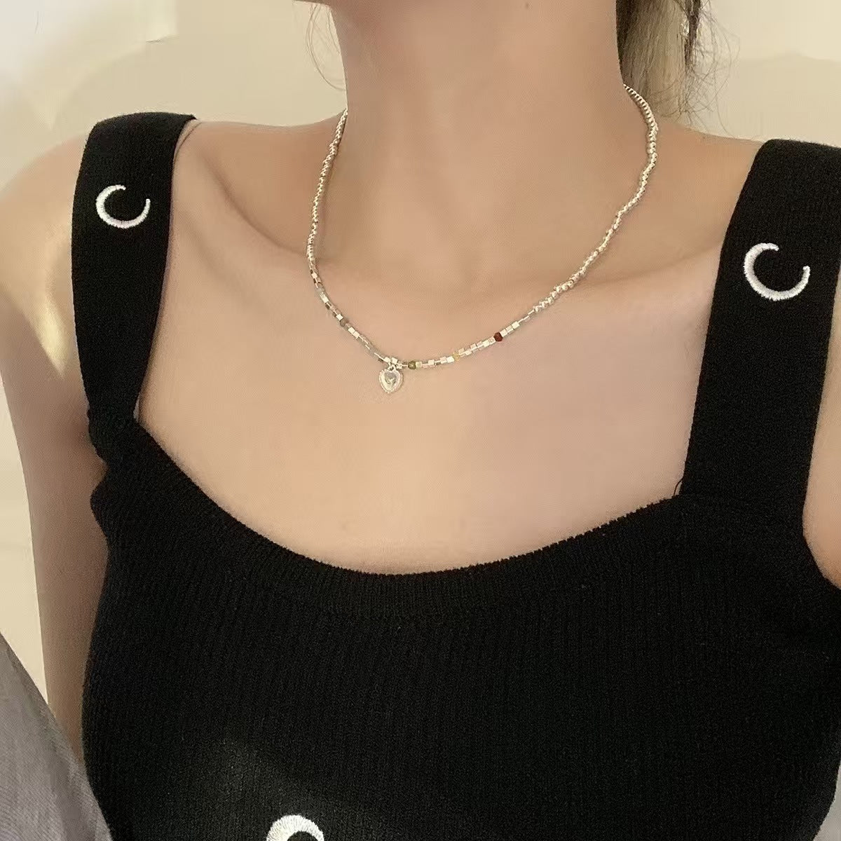 Women's & Men's Pearl Cross Hip Hop Niche Design Clavicle Necklaces