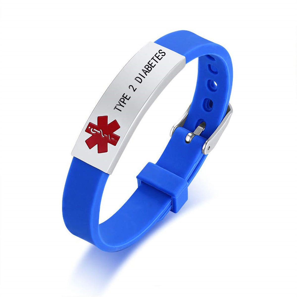 Fashion Silicone Titanium Steel Curved Medical Bracelets
