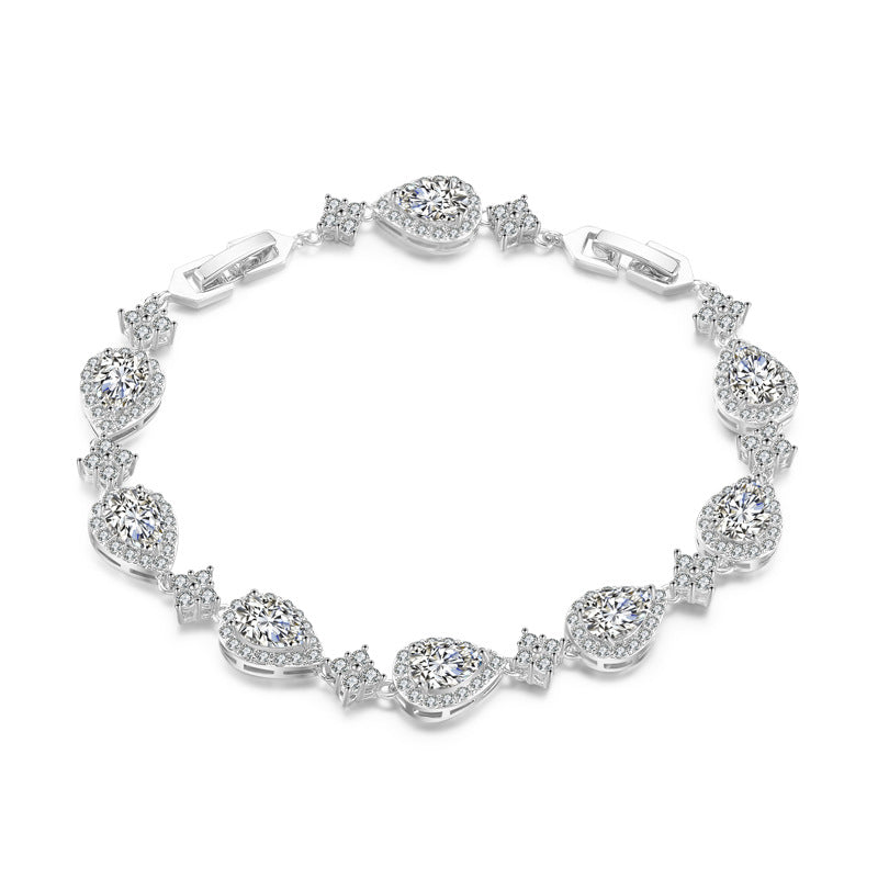 Women's Classic Water Drop Zircon Fashion Personalized Bridal Bracelet